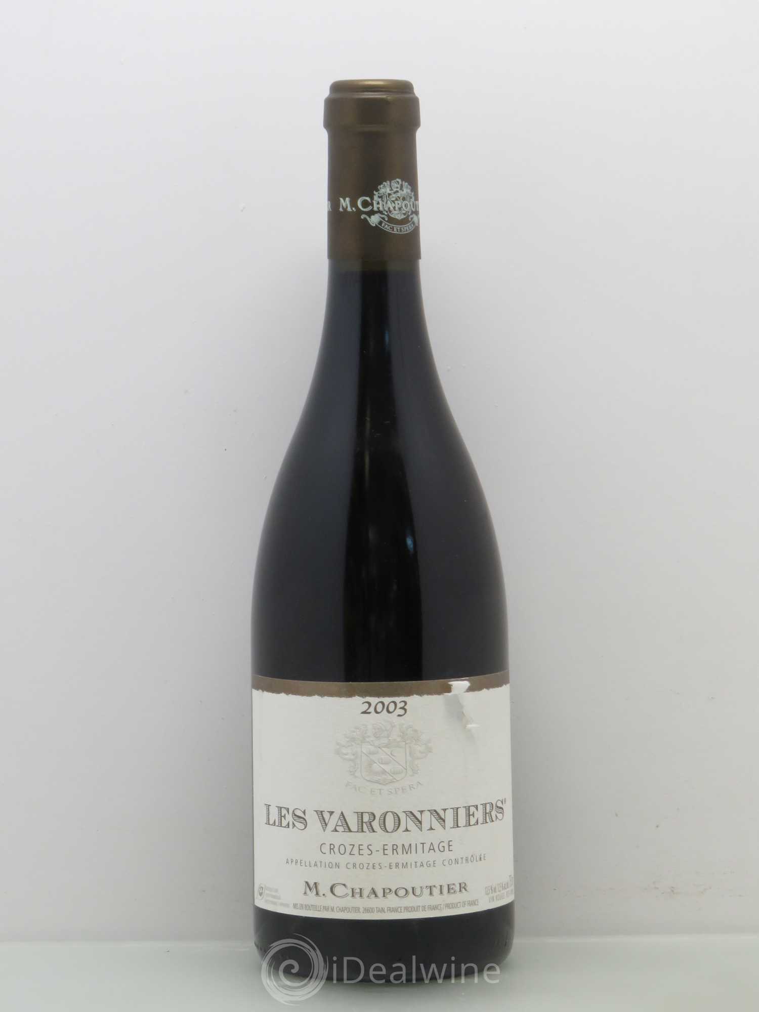 Crozes-Hermitage Les Varonniers Chapoutier 2003 - Lot de 1 bouteille - 0