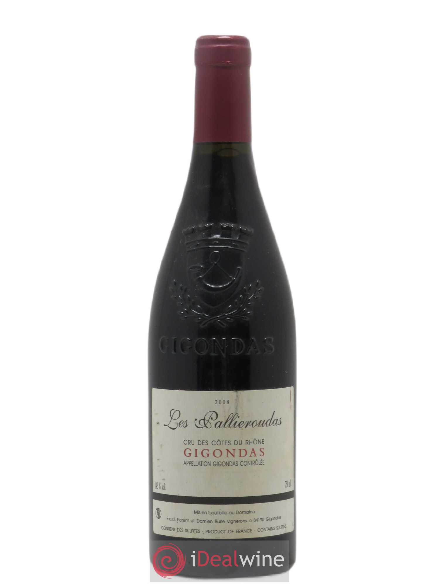 Gigondas Les Pallieroudas Florent et Damien Burle 2008 - Posten von 1 Flasche - 0