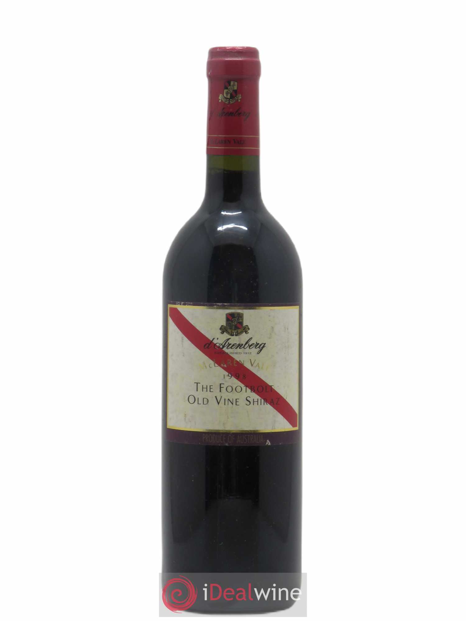 Australie MacLaren Vale The Footbolt Old Vine D Arenberg Shiraz 1998 - Lot de 1 bouteille - 0