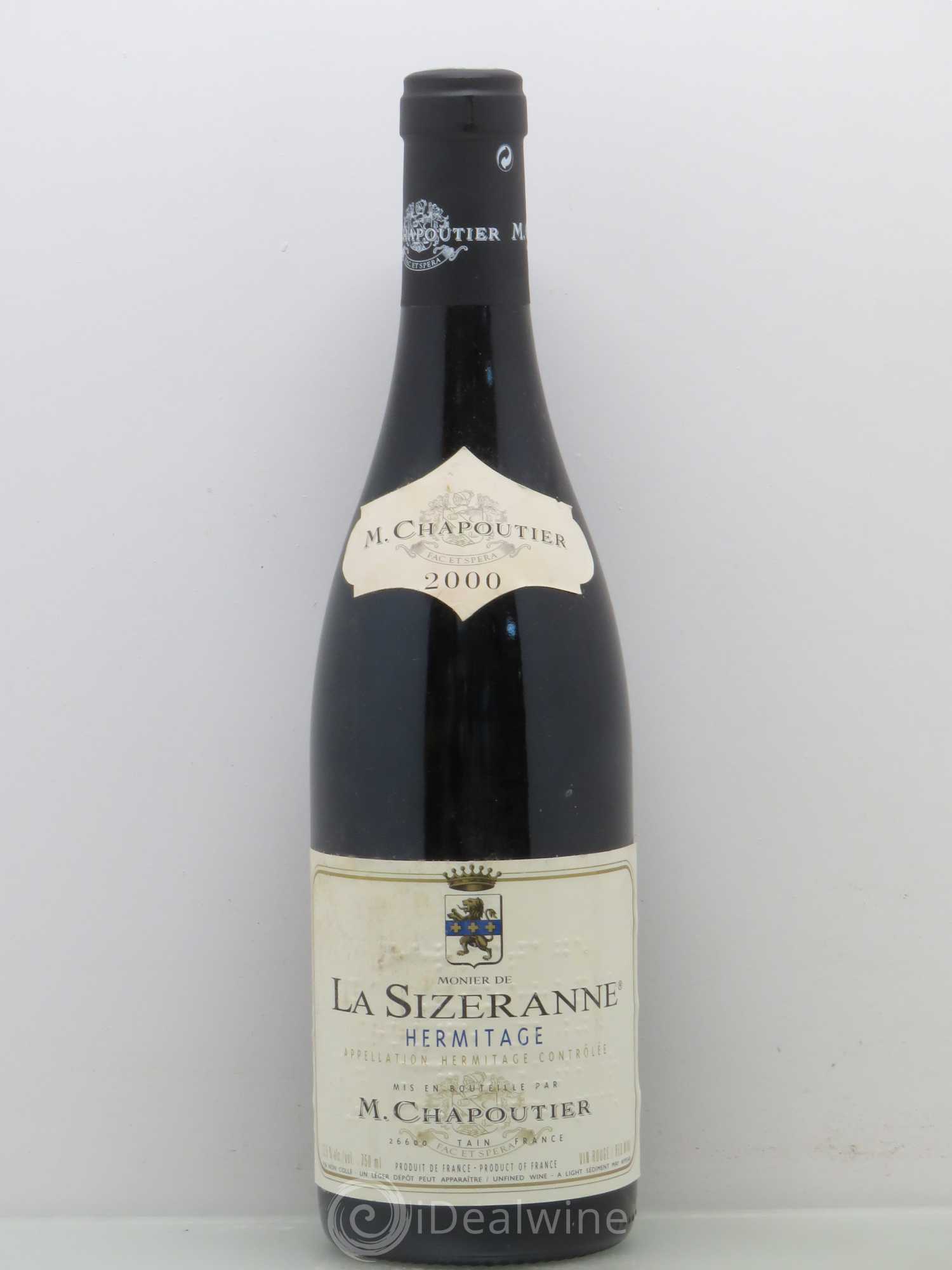 Hermitage Monier de La Sizeranne Chapoutier 2000 - Lot de 1 bouteille - 0