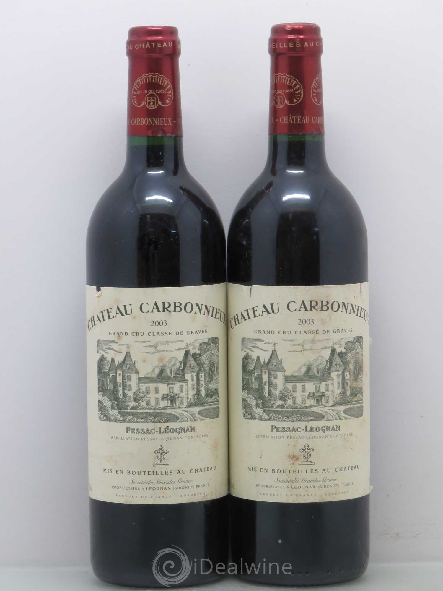 Château Carbonnieux Cru Classé de Graves 2003 - Lot de 2 bouteilles - 0