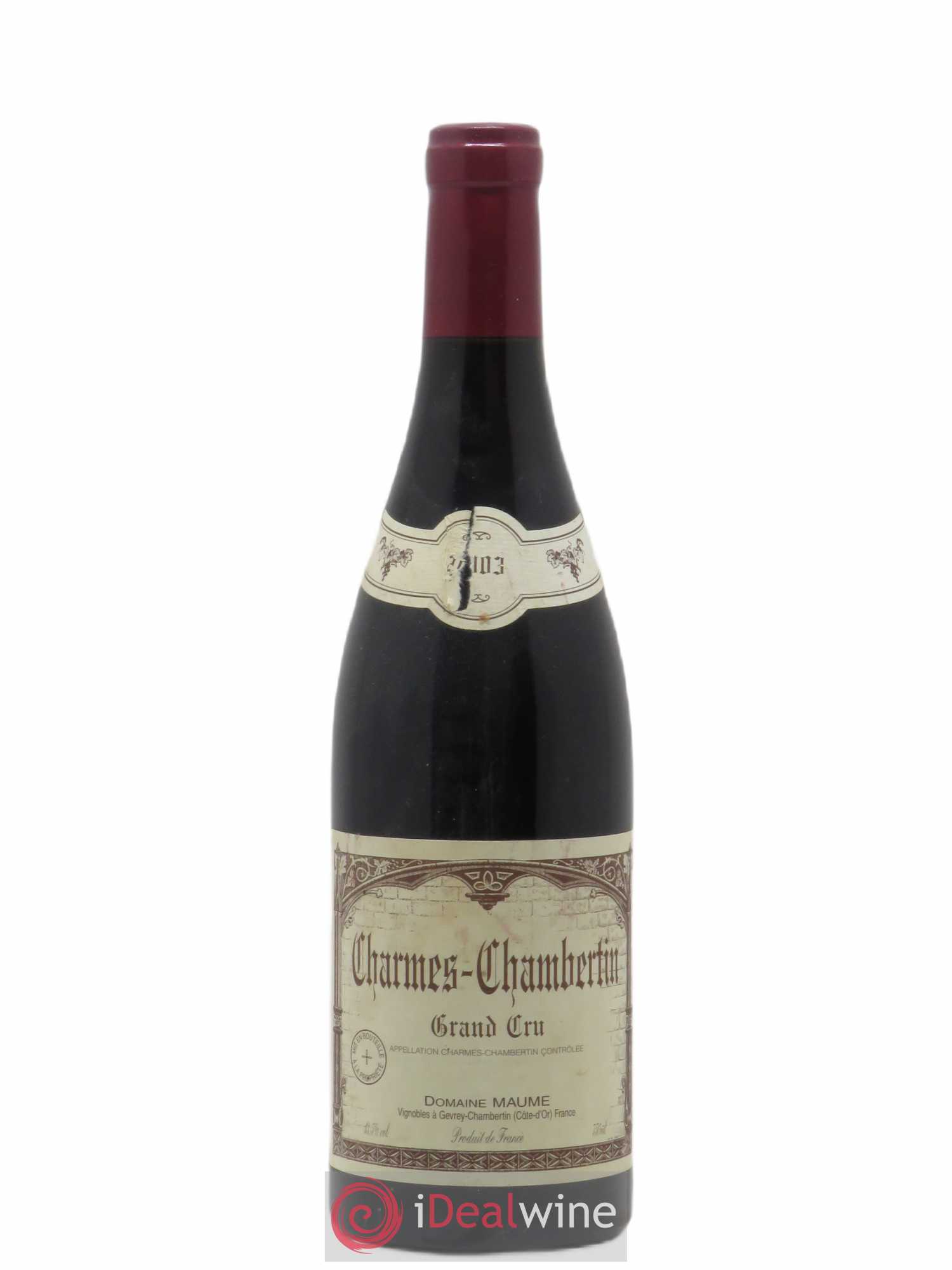 Charmes-Chambertin Grand Cru Maume (Domaine) 2003 - Lot de 1 bouteille - 0