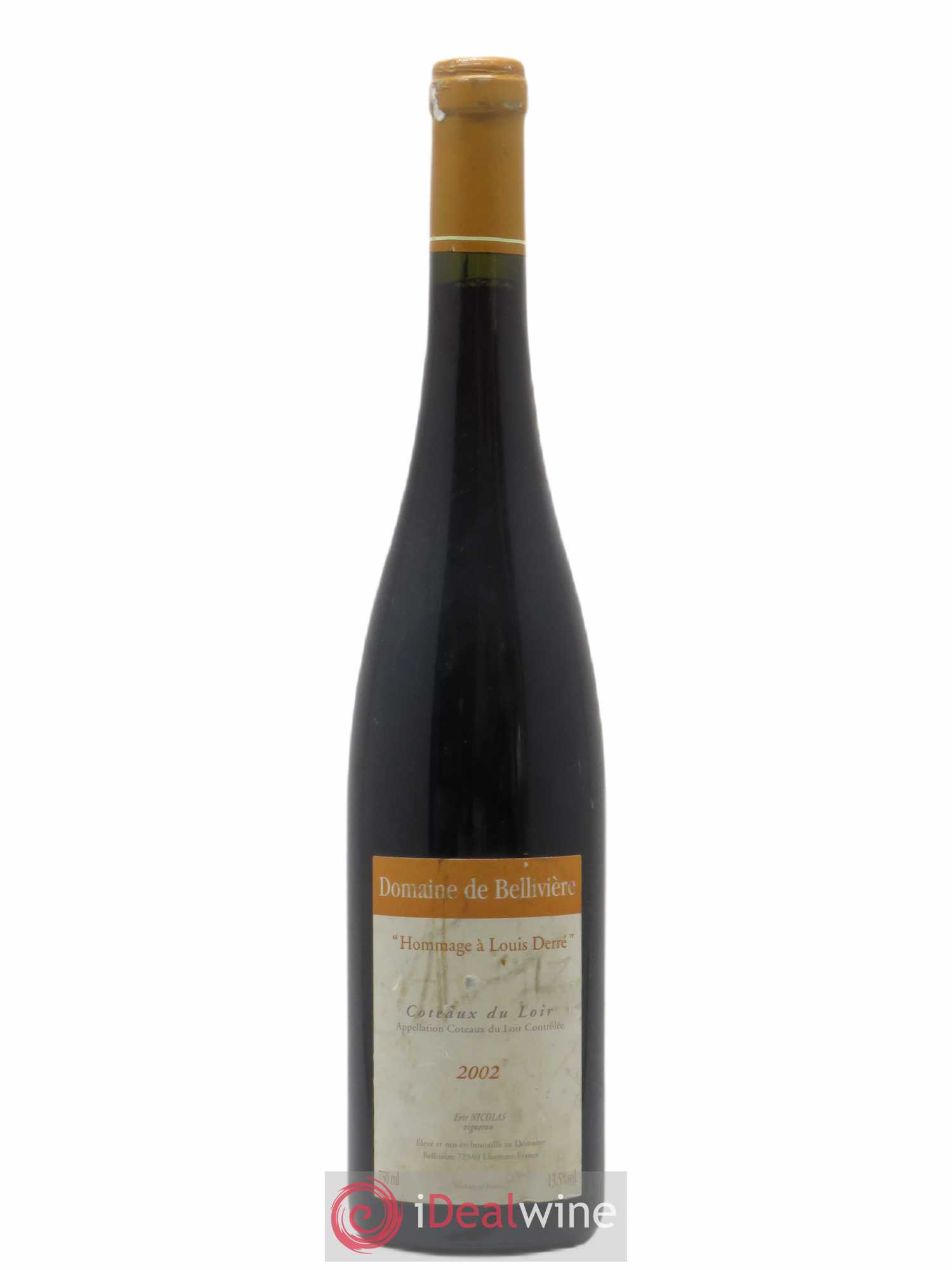 Coteaux du Loir Hommage à Louis Derré Domaine de Bellivière 2002 - Lot de 1 bouteille - 0