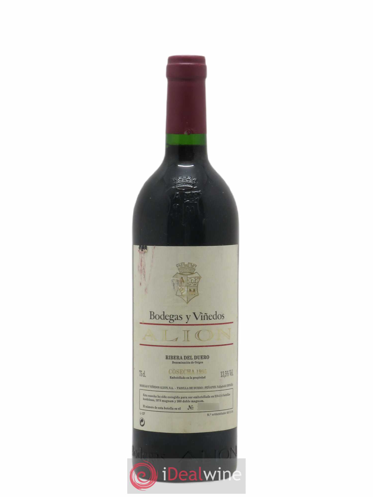 Ribera Del Duero DO Vega Sicilia Alion Famille Alvarez 1995 - Lot de 1 bouteille - 0