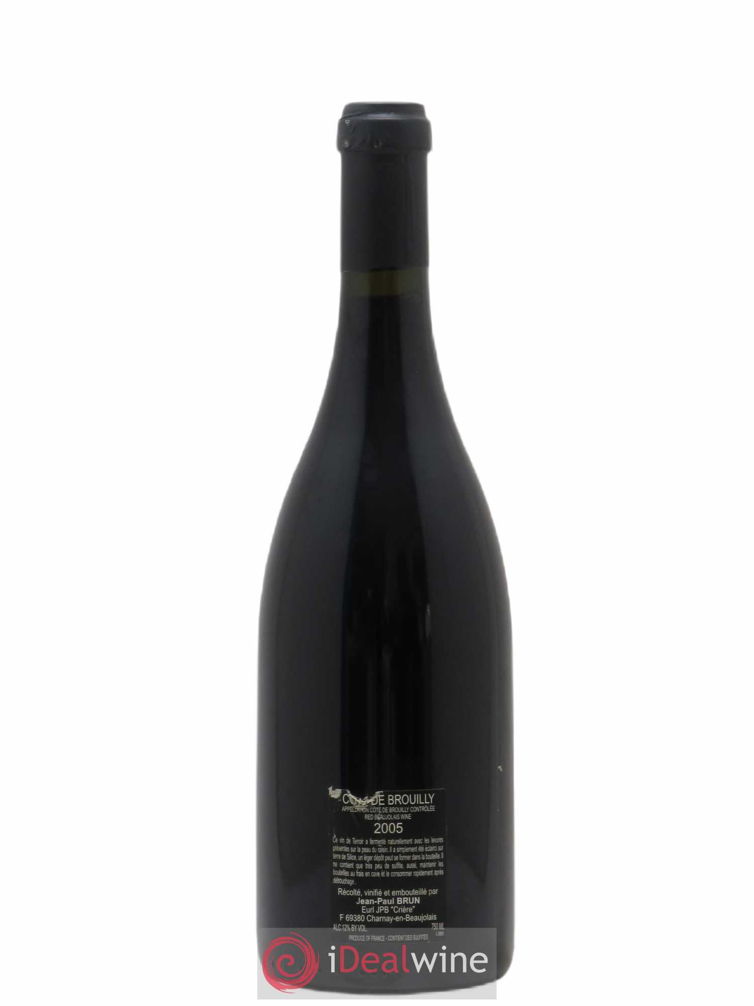 Côte de Brouilly Terres dorées - J-P. Brun (Domaine des) 2005 - Lot de 1 bouteille - 1
