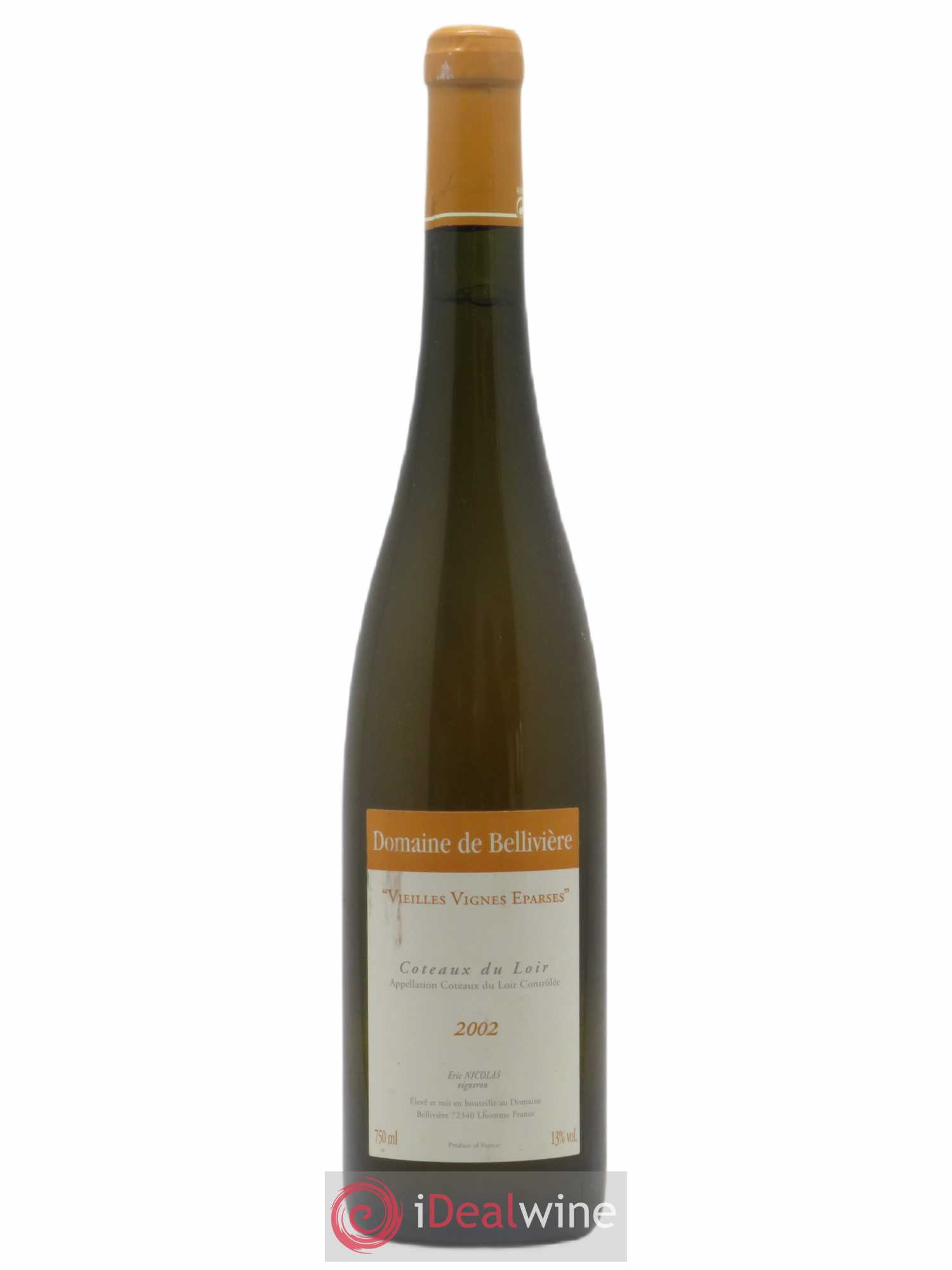 Coteaux du Loir Vieilles Vignes Eparses Domaine de Bellivière 2002 - Lot de 1 bouteille - 0