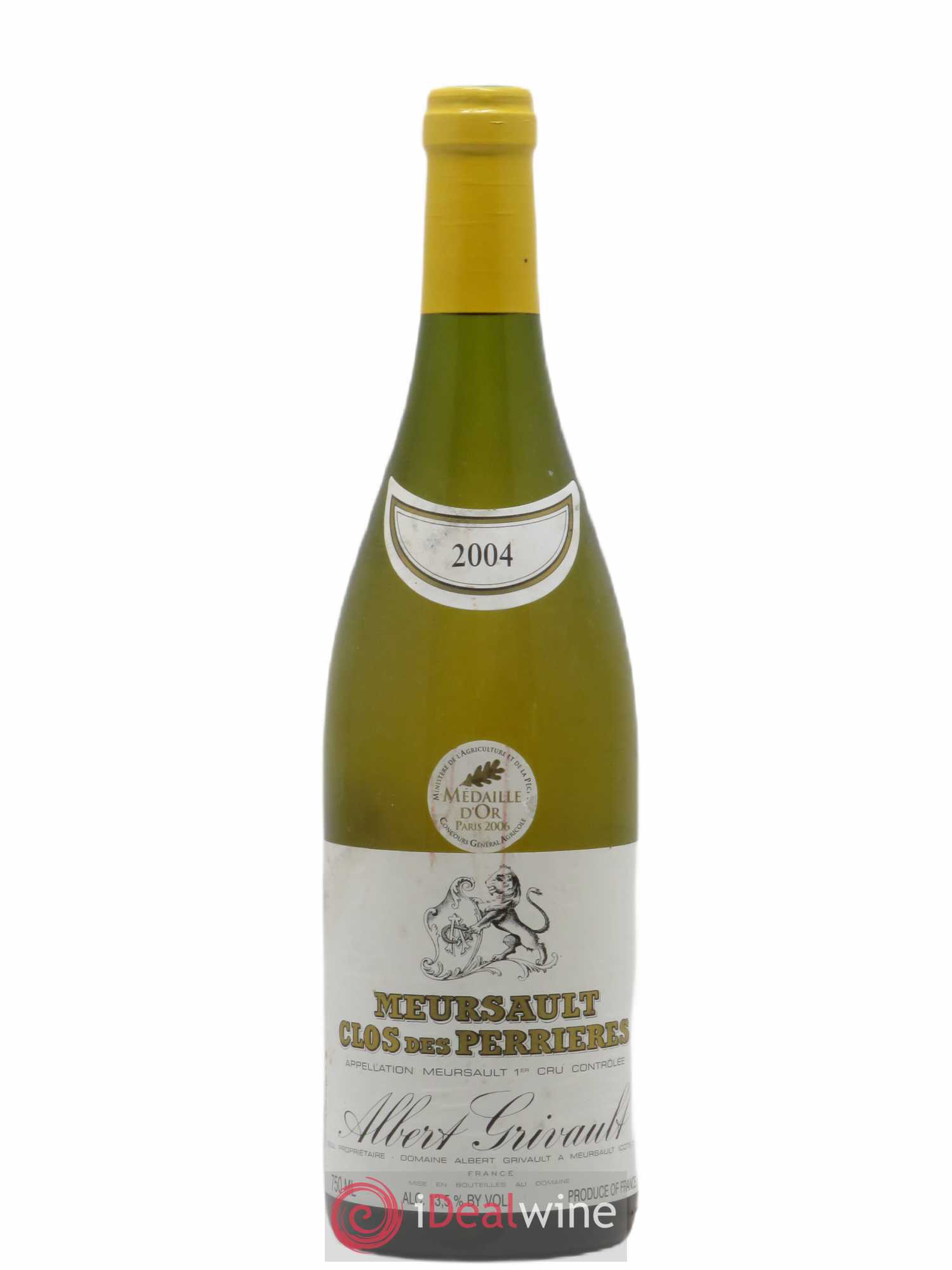 Meursault 1er Cru Clos des Perrières Monopole Albert Grivault 2004 - Lot de 1 bouteille - 0