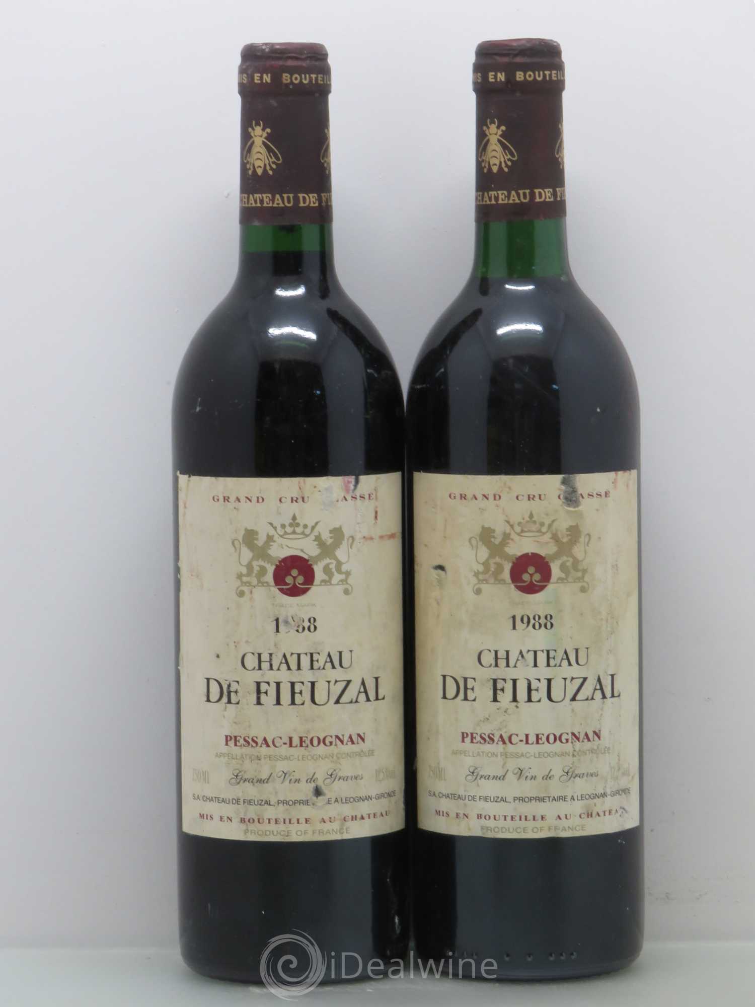 Château de Fieuzal Cru Classé de Graves 1988 - Lot de 2 bouteilles - 0