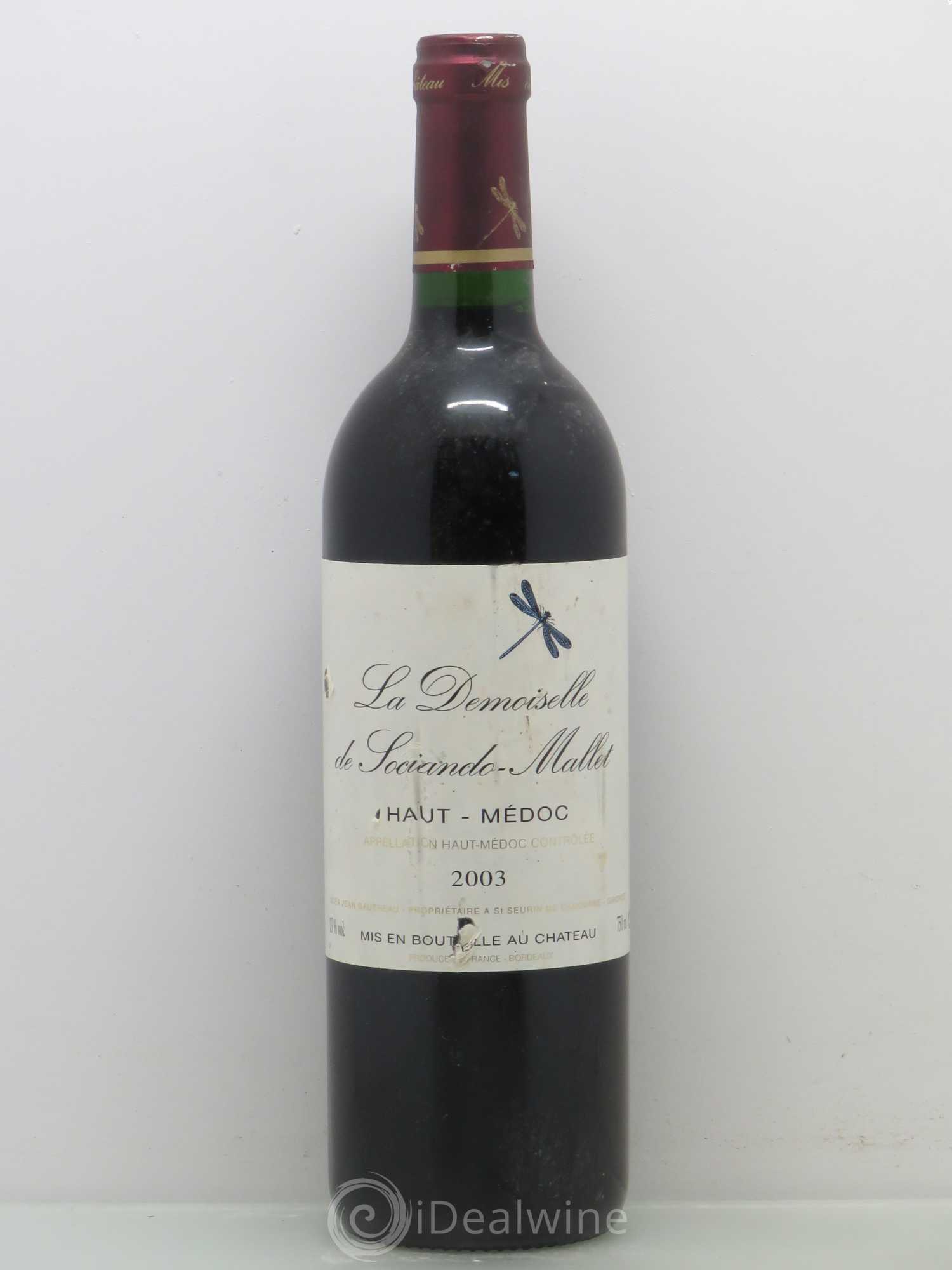 Demoiselle de Sociando Mallet Second Vin 2003 - Lot de 1 bouteille - 0