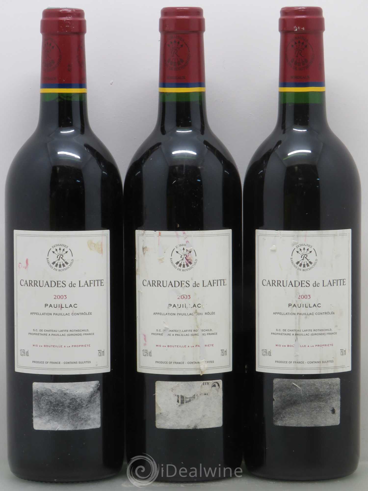 Carruades de Lafite Rothschild Second Vin 2003 - Lot de 3 bouteilles - 1