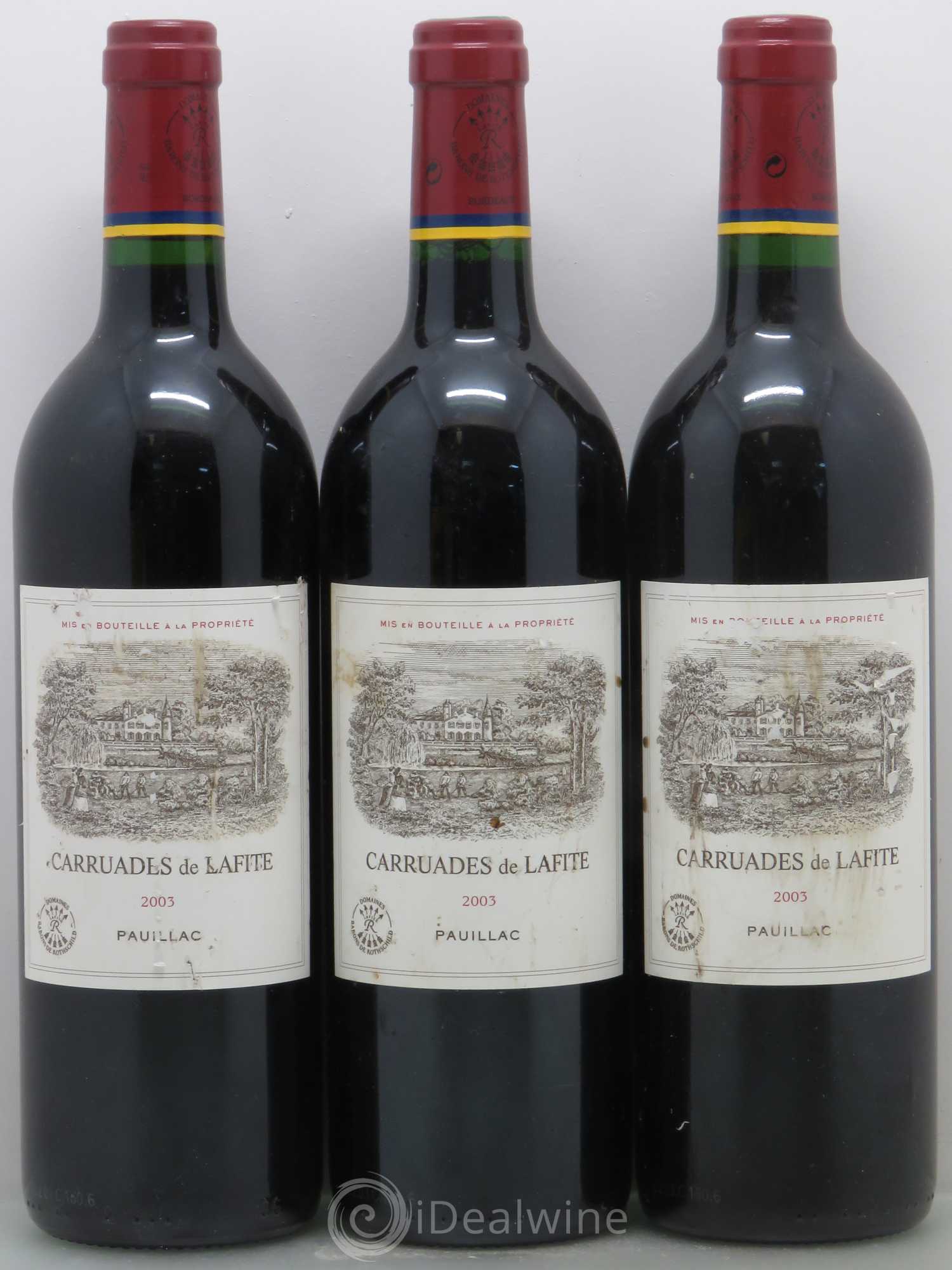 Carruades de Lafite Rothschild Second Vin 2003 - Lot de 3 bouteilles - 0