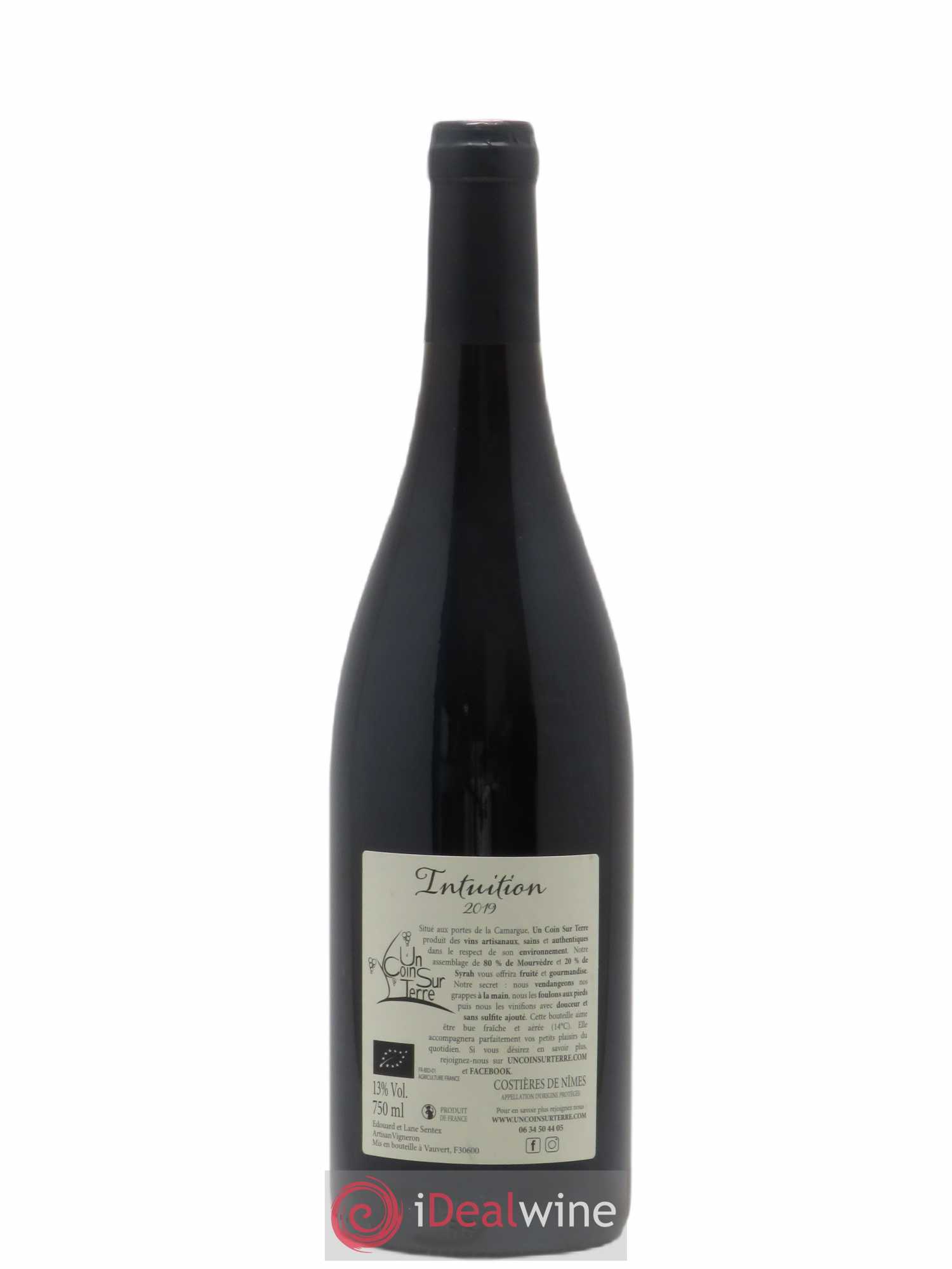 Costières de Nîmes Intuition Un coin sur Terre 2019 - Lot de 1 bouteille - 1