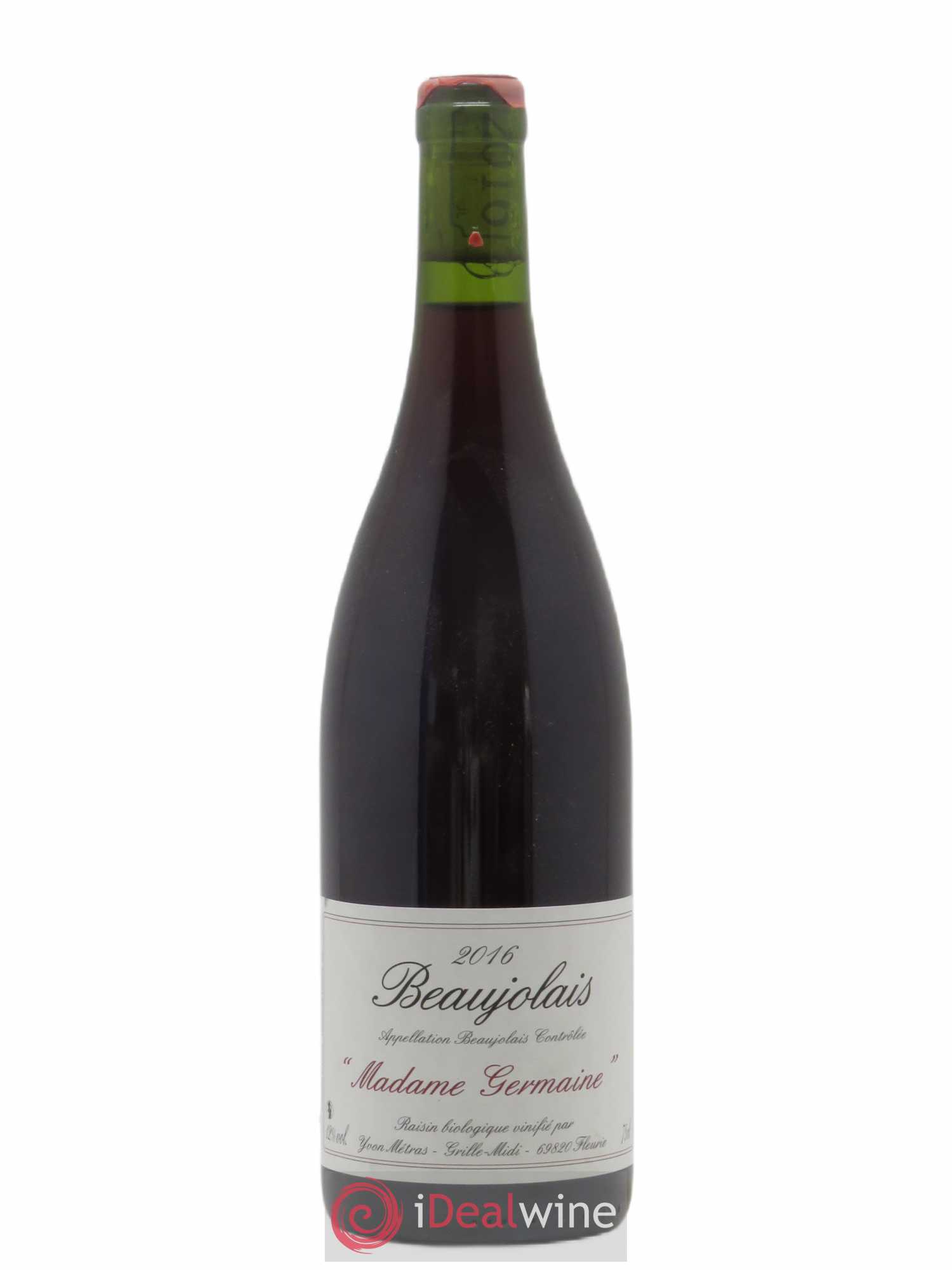 Beaujolais Madame Germaine Yvon Métras 2016 - Lot de 1 bouteille - 0
