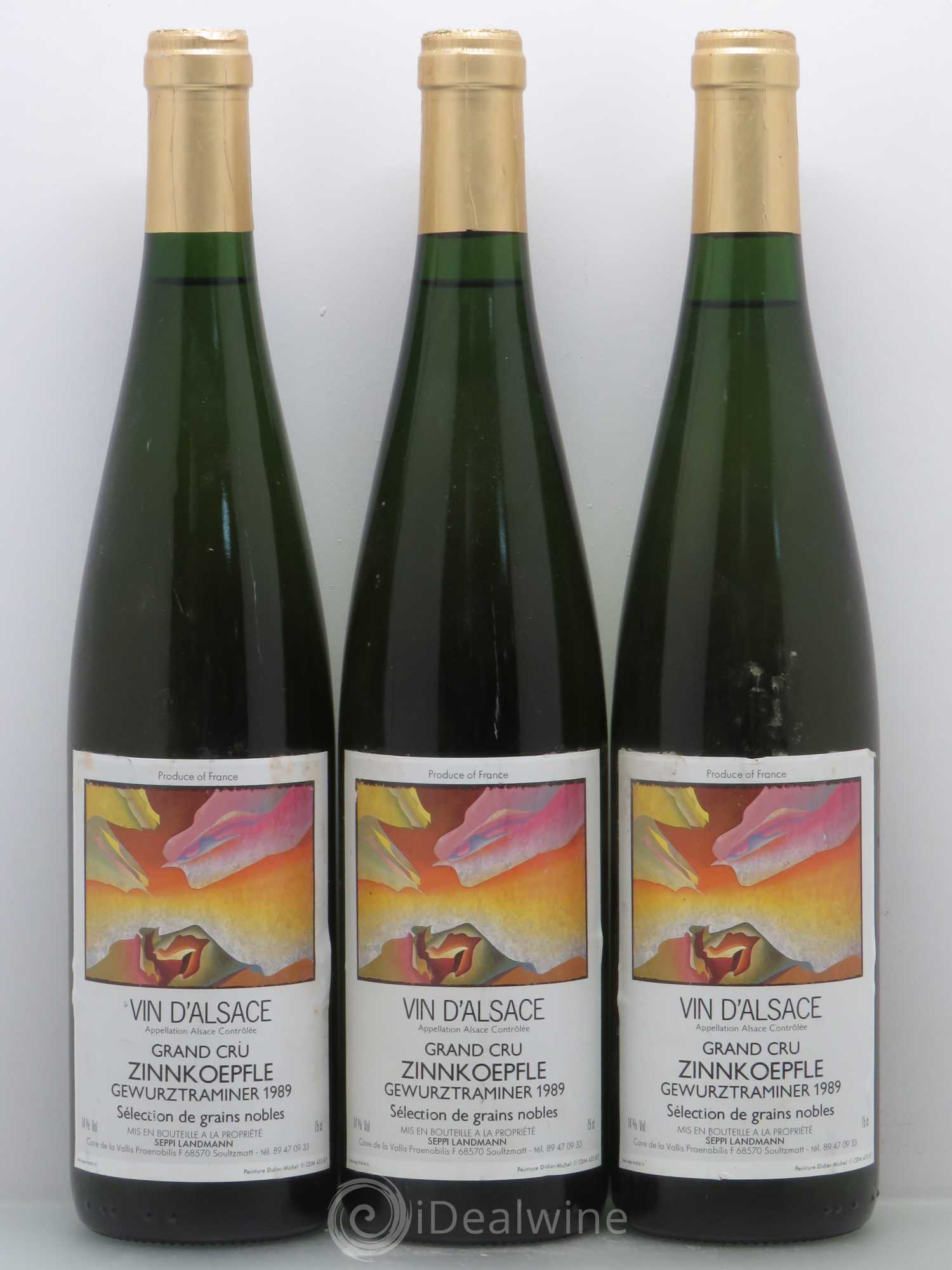 Gewurztraminer Grand Cru Zinnkoepflé SGN Seppi Landmann 1989 - Lotto di 3 bottiglie - 0