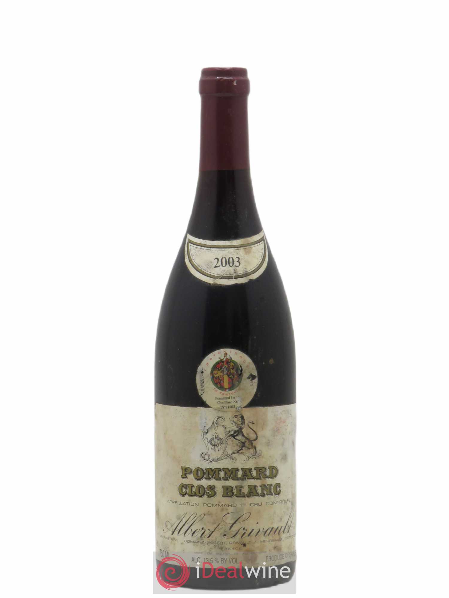Pommard 1er Cru Clos Blanc Albert Grivault 2003 - Lot de 1 bouteille - 0