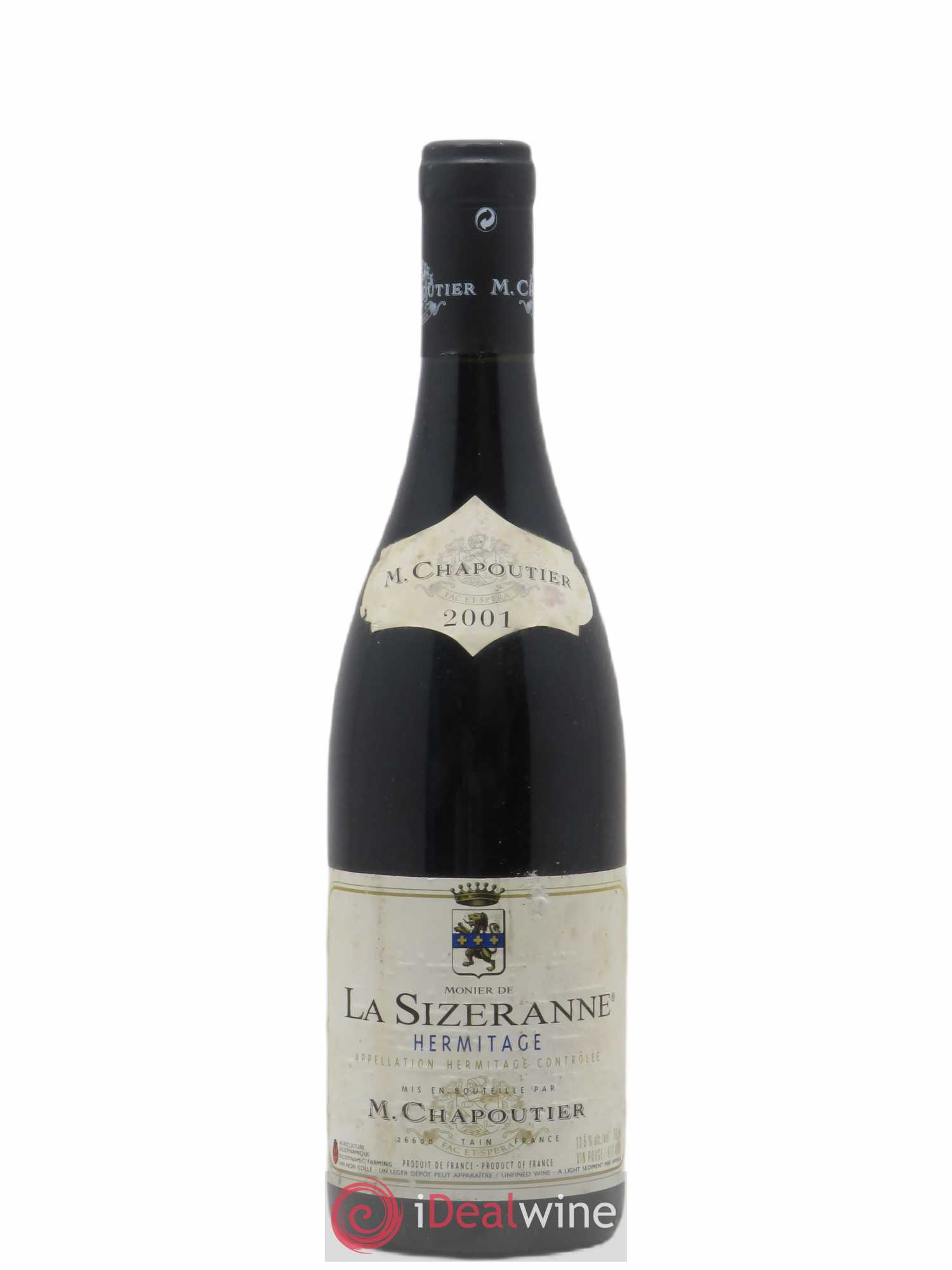 Hermitage Monier de La Sizeranne Chapoutier 2001 - Lot de 1 bouteille - 0