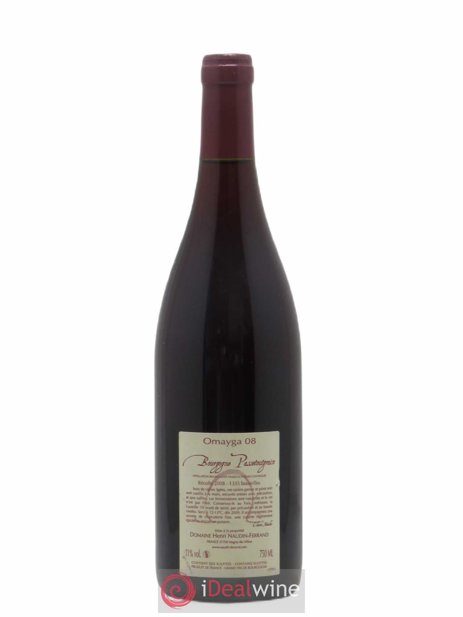 Bourgogne Passetoutgrain Omayga Naudin Ferrand 2008 - Posten von 1 Flasche - 1