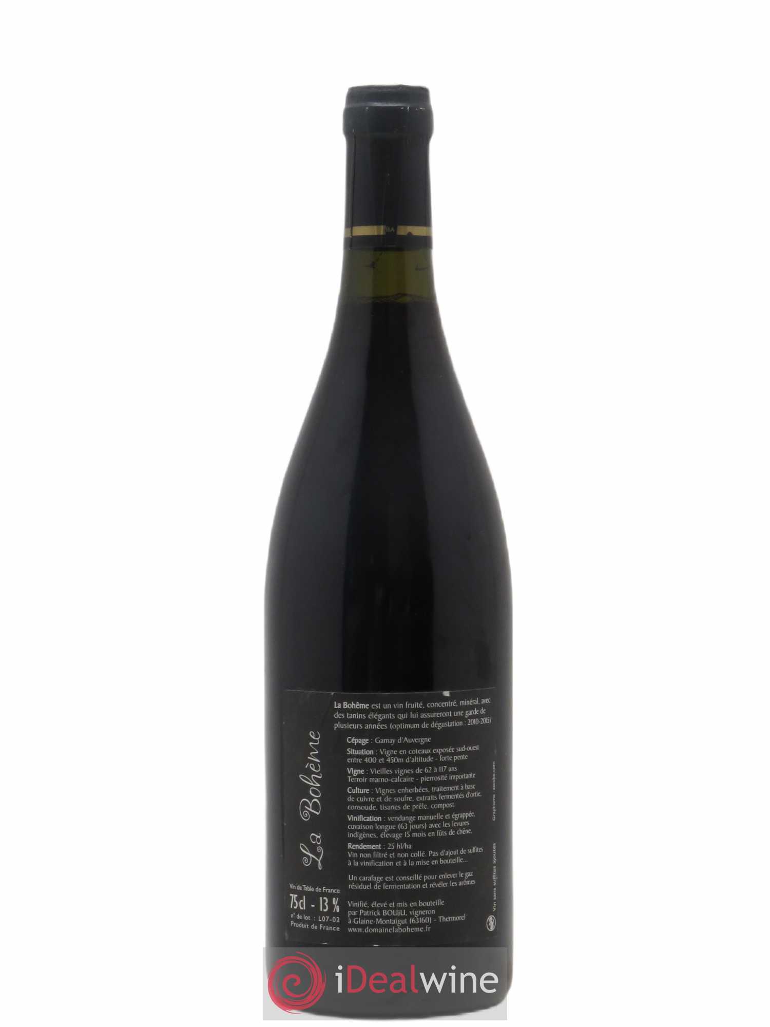 Vin de France La Bohème Patrick Bouju - La Bohème 2007 - Lot de 1 bouteille - 1