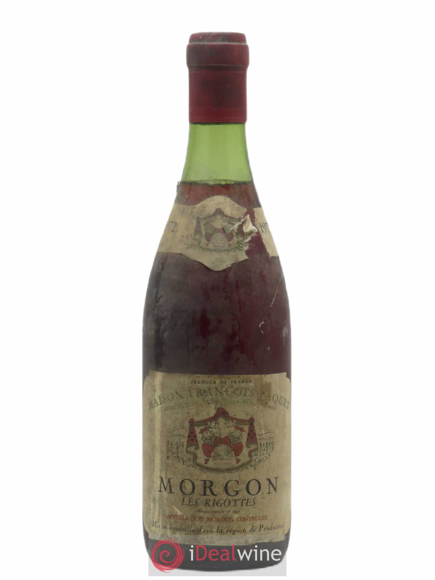 Morgon Les Rigottes Francois Paquet 1972 - Posten von 1 Flasche - 0