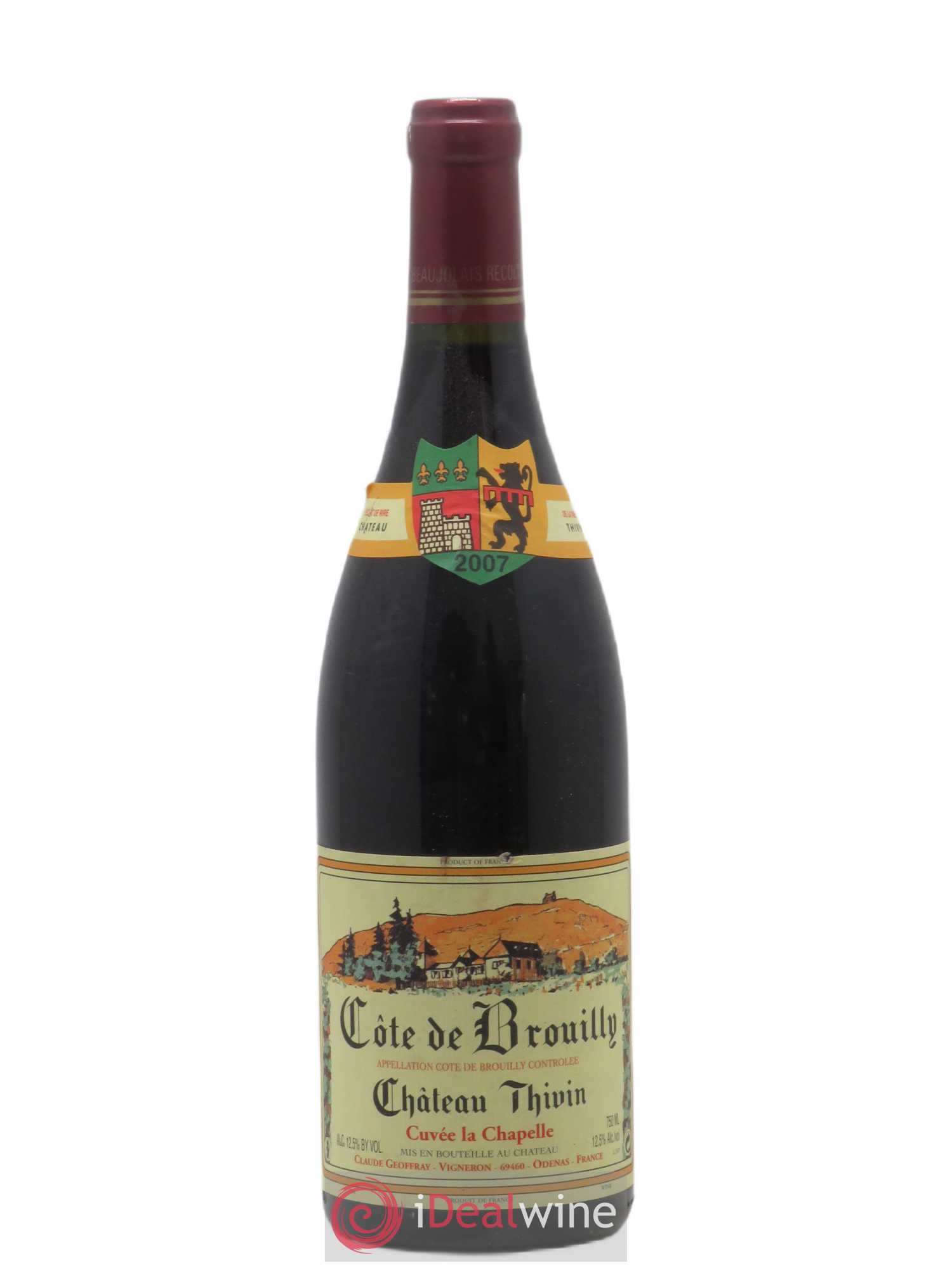 Côte de Brouilly Cuvée La Chapelle Château Thivin 2007 - Lot de 1 bouteille - 0