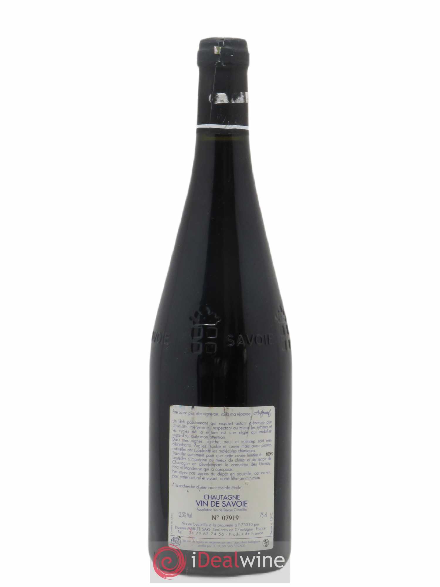 Vin de Savoie Chautagne Autrement Rouge Jacques Maillet 2005 - Lot de 1 bouteille - 1