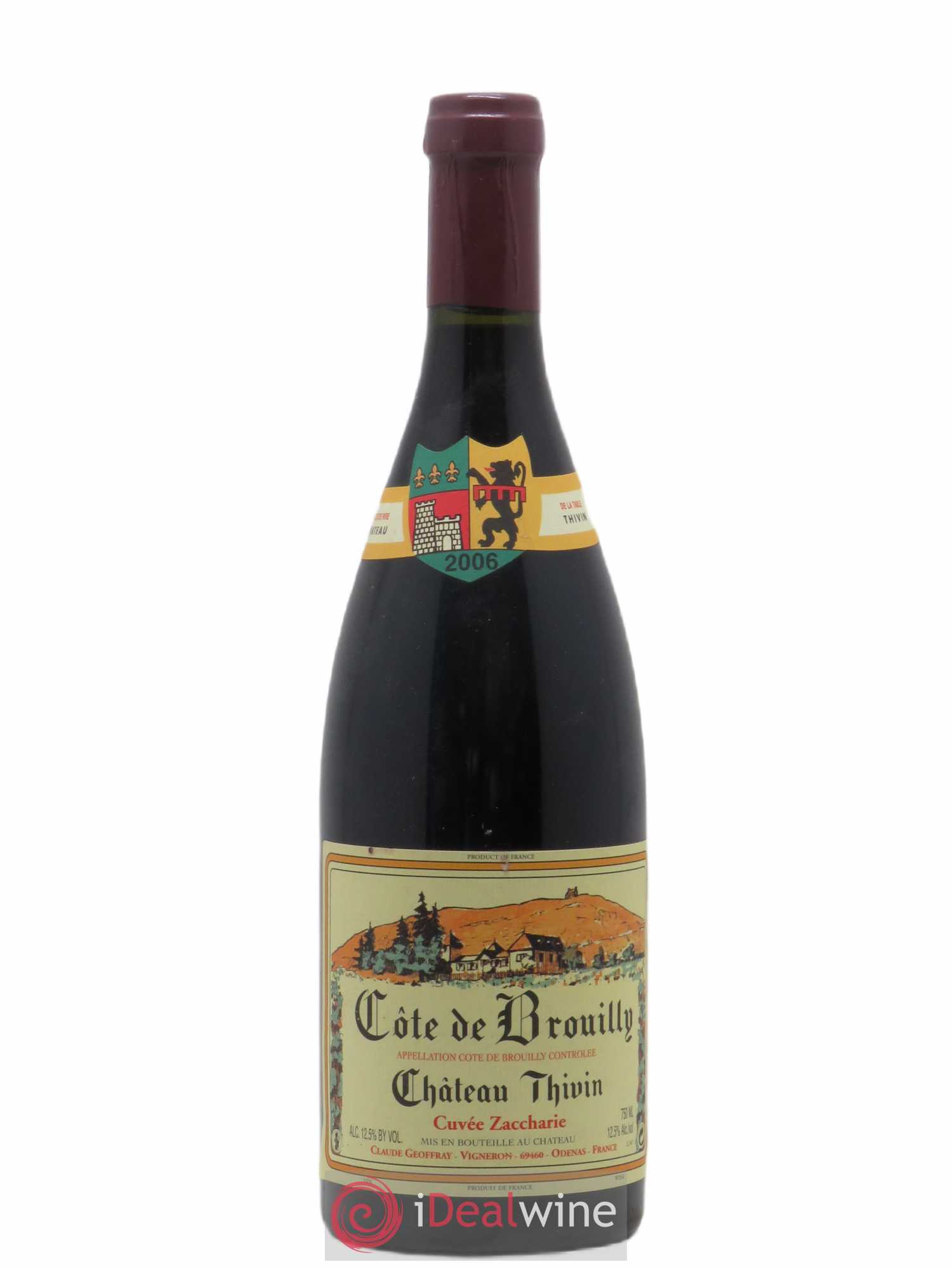 Côte de Brouilly Cuvée Zaccharie Château Thivin 2006 - Lot de 1 bouteille - 0