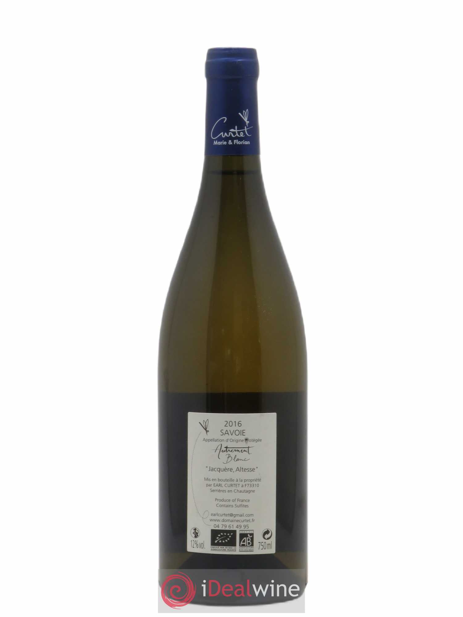 Vin de Savoie Autrement Blanc Marie et Florian Curtet 2016 - Posten von 1 Flasche - 1