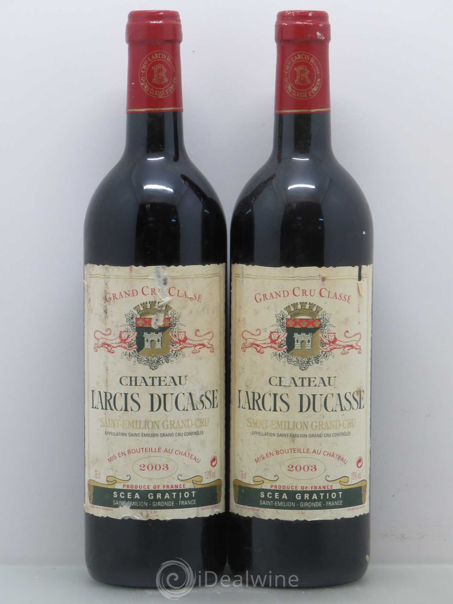 Château Larcis Ducasse 1er Grand Cru Classé B 2003 - Lot de 2 bouteilles - 0