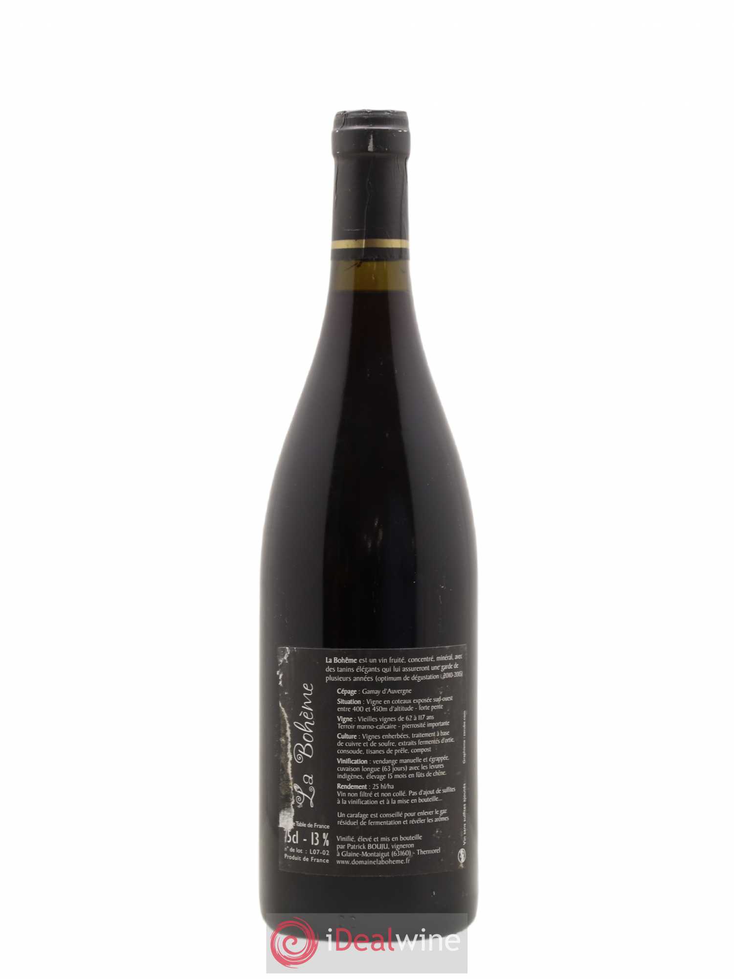 Vin de France La Bohème Patrick Bouju - La Bohème 2007 - Lot de 1 bouteille - 1