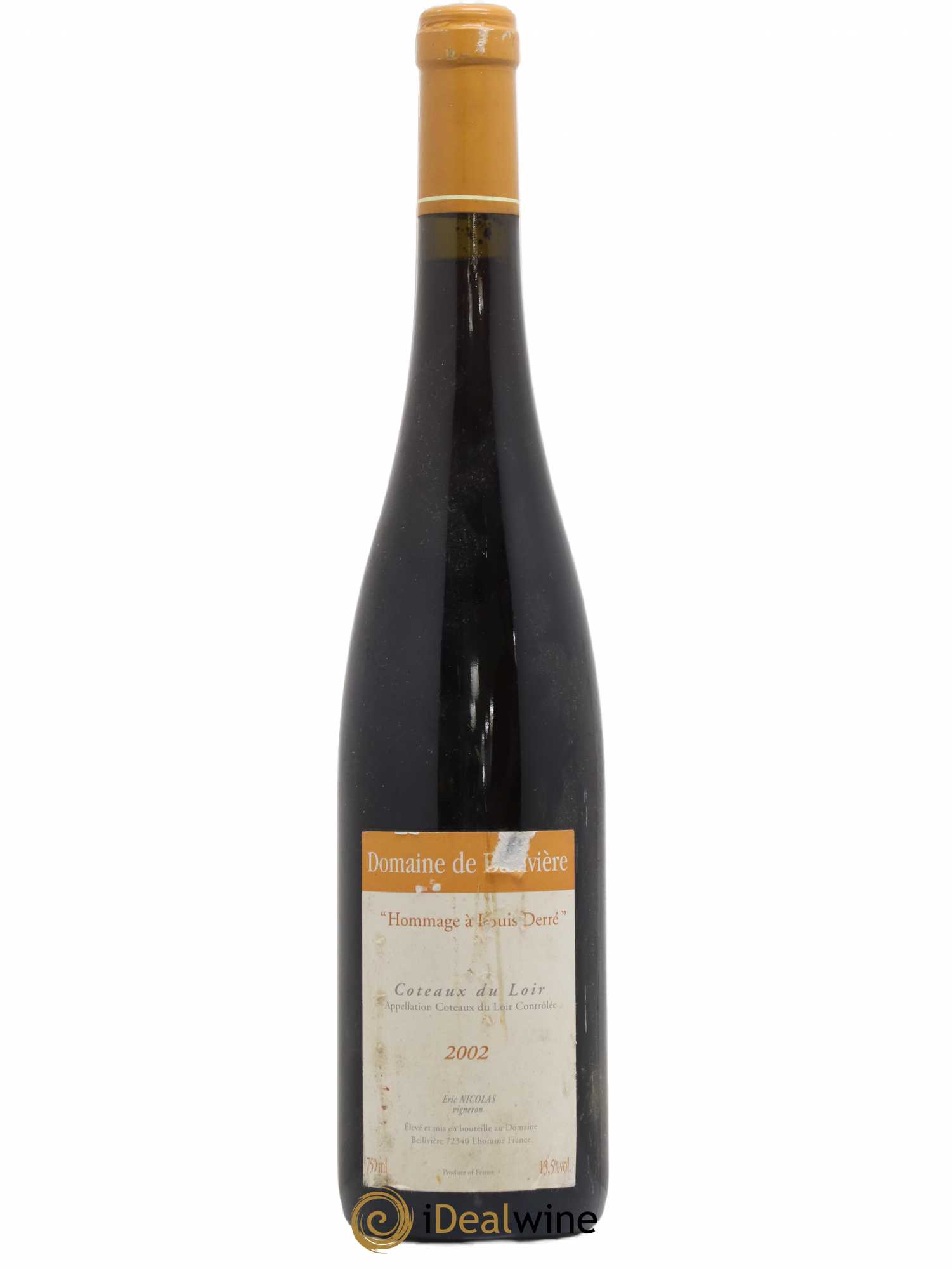 Coteaux du Loir Hommage à Louis Derré Domaine de Bellivière 2002 - Lot de 1 bouteille - 0