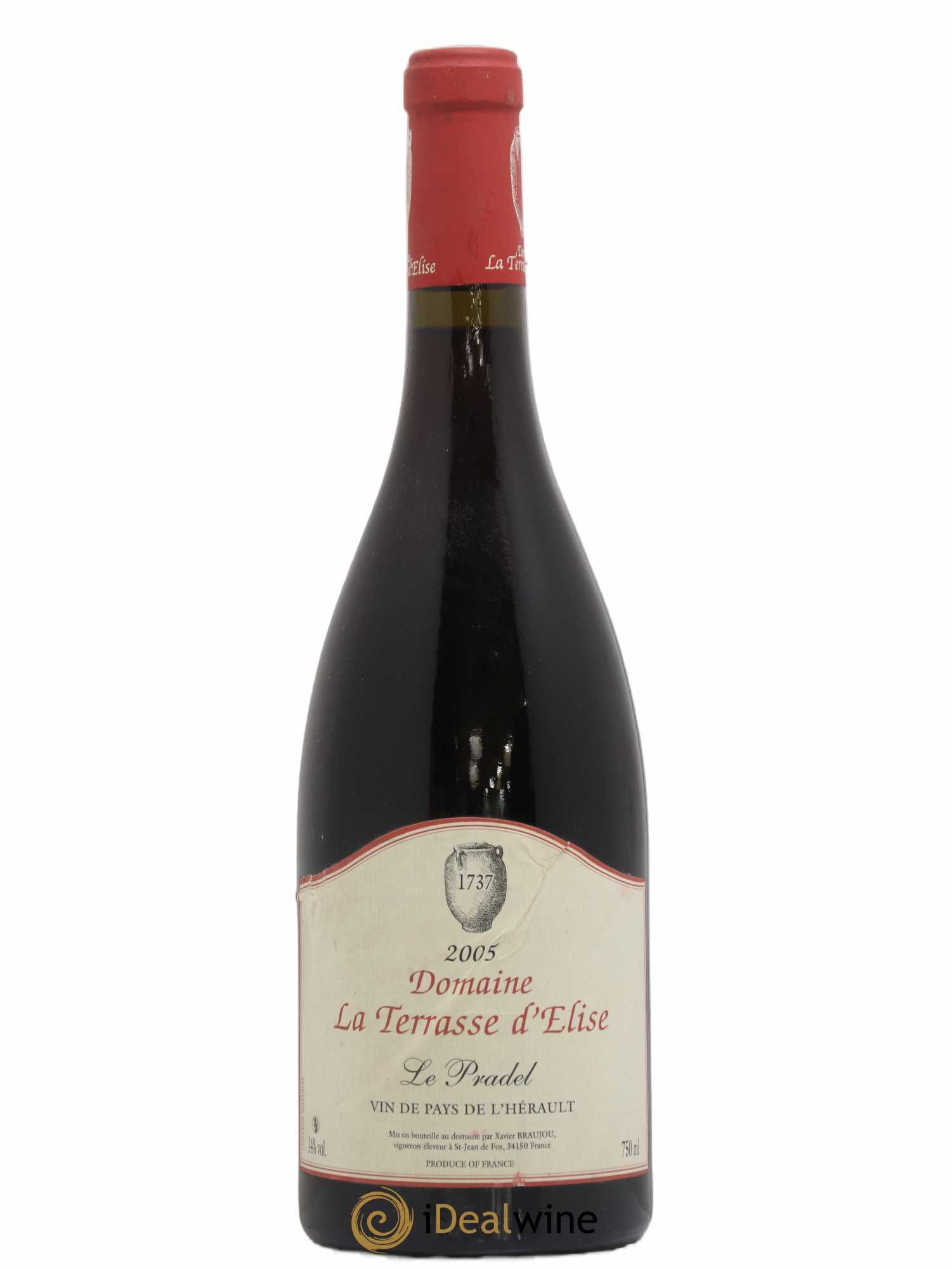 Pays d'Hérault Le Pradel Terrasse d'Elise (Domaine de la) 2005 - Lot de 1 bouteille - 0