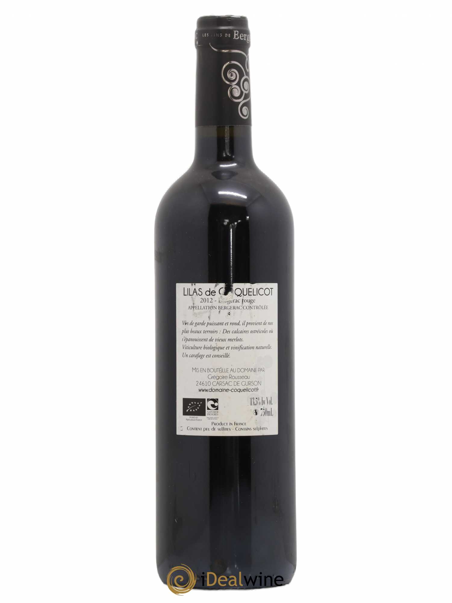 Bergerac Lilas de Coquelicot-Domaine De Coquelicot-G.ROUSSEAU 2012 - Posten von 1 Flasche - 1