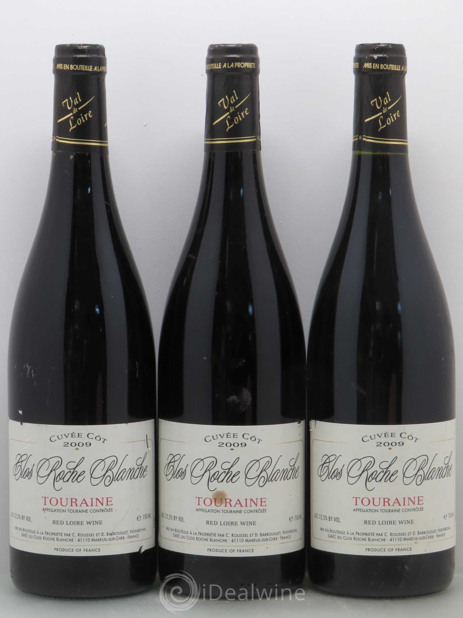 Touraine Côt Clos Roche Blanche (Domaine de) 2009 - Lot de 3 bouteilles - 0