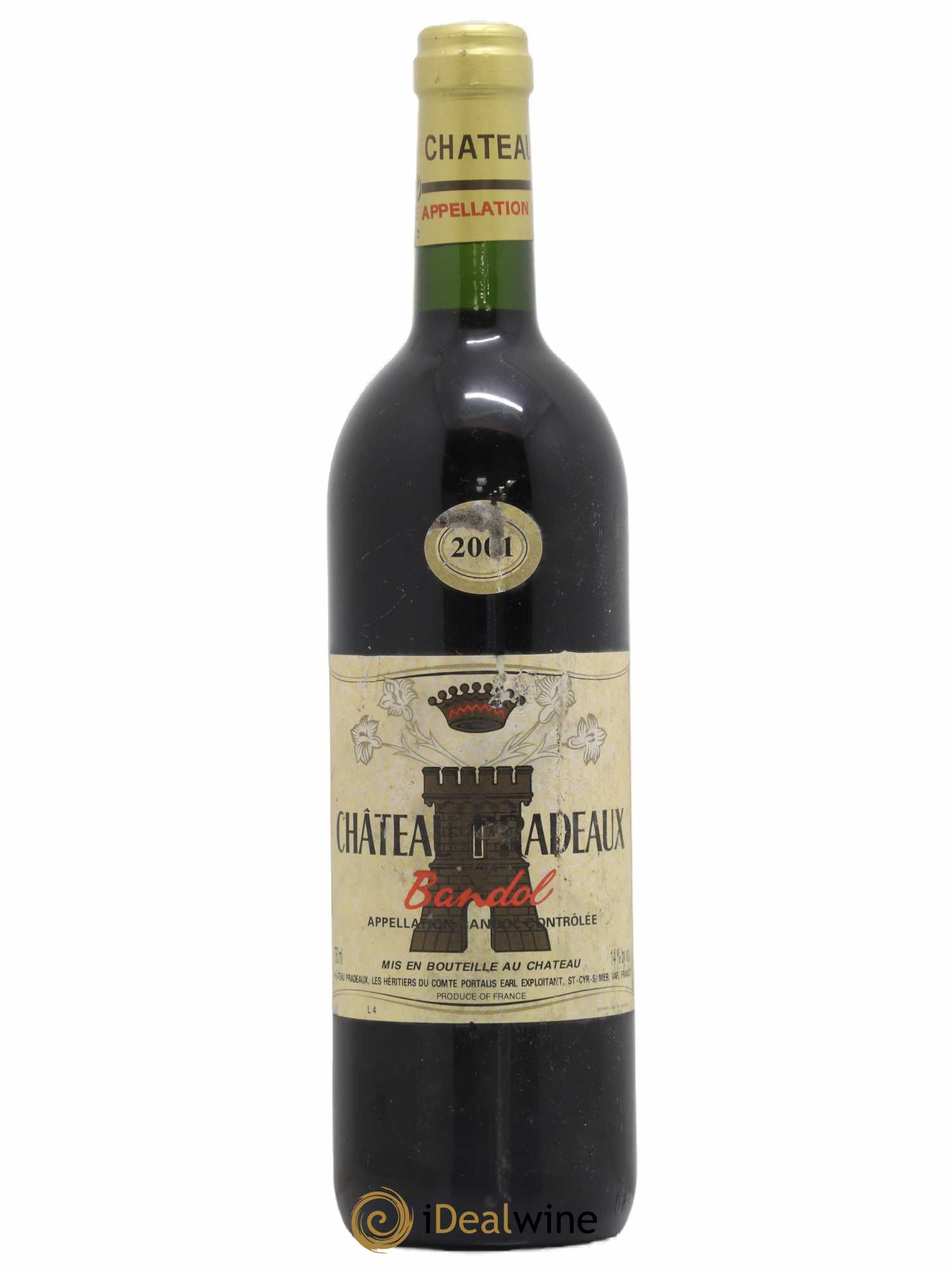 Bandol Château Pradeaux Famille Portalis 2001 - Lot de 1 bouteille - 0
