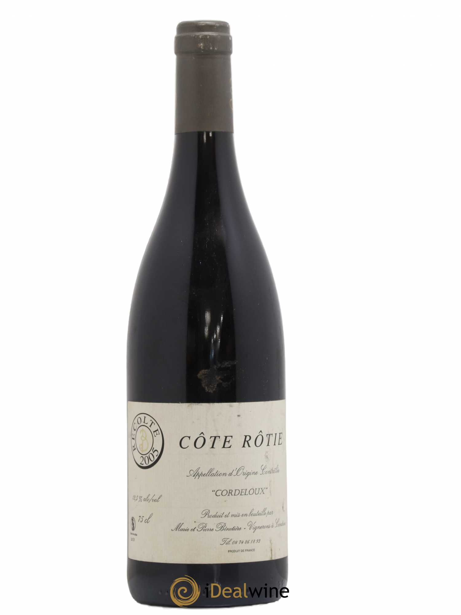 Côte-Rôtie Cordeloux Marie et Pierre Bénetière (Domaine) 2005 - Posten von 1 Flasche - 0