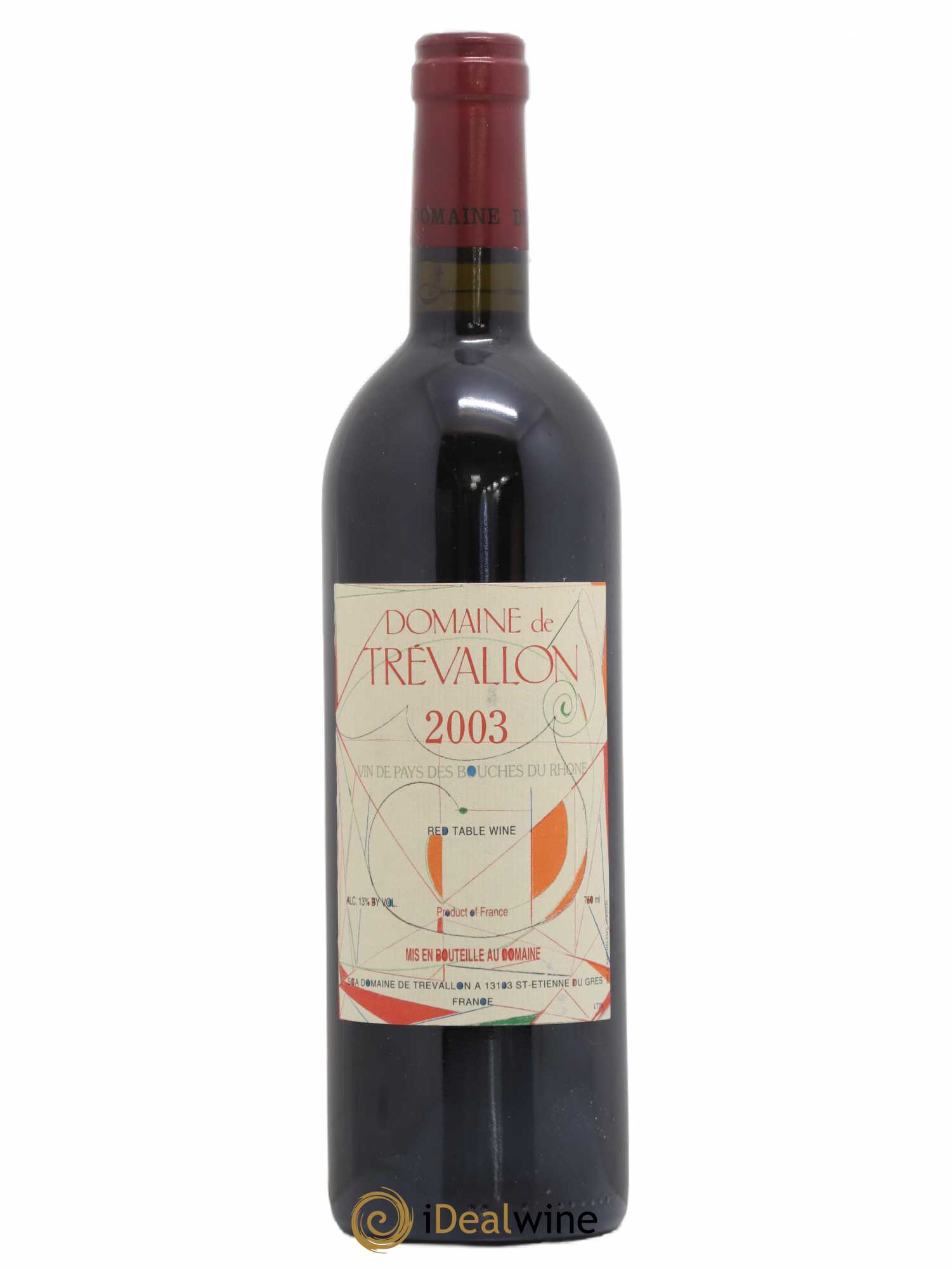 VDP Bouches du Rhône Trévallon (Domaine de) Eloi Dürrbach 2003 - Lot de 1 bouteille - 0