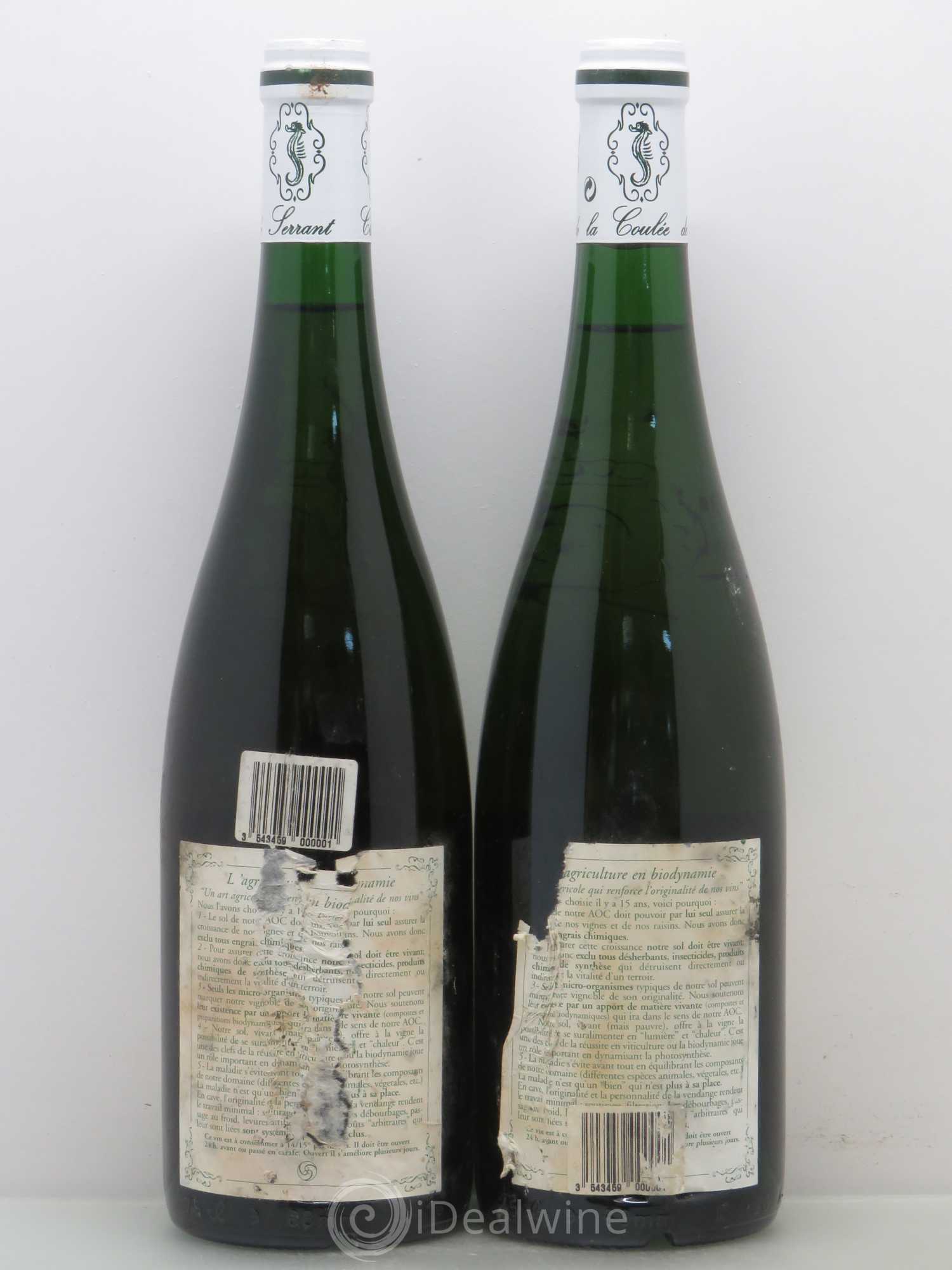 Savennières Clos de la Coulée de Serrant Vignobles de la Coulée de Serrant - Nicolas Joly 1997 - Lot de 2 bouteilles - 1