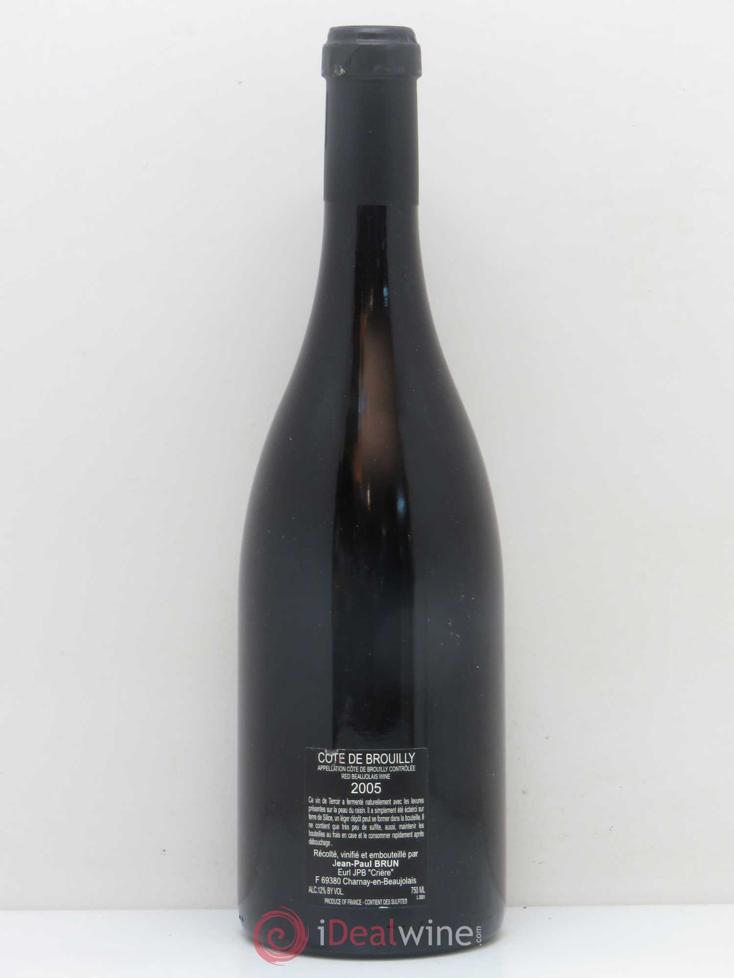 Côte de Brouilly Terres dorées - J-P. Brun (Domaine des) (sans prix de réserve) 2005 - Lot de 1 bouteille - 1