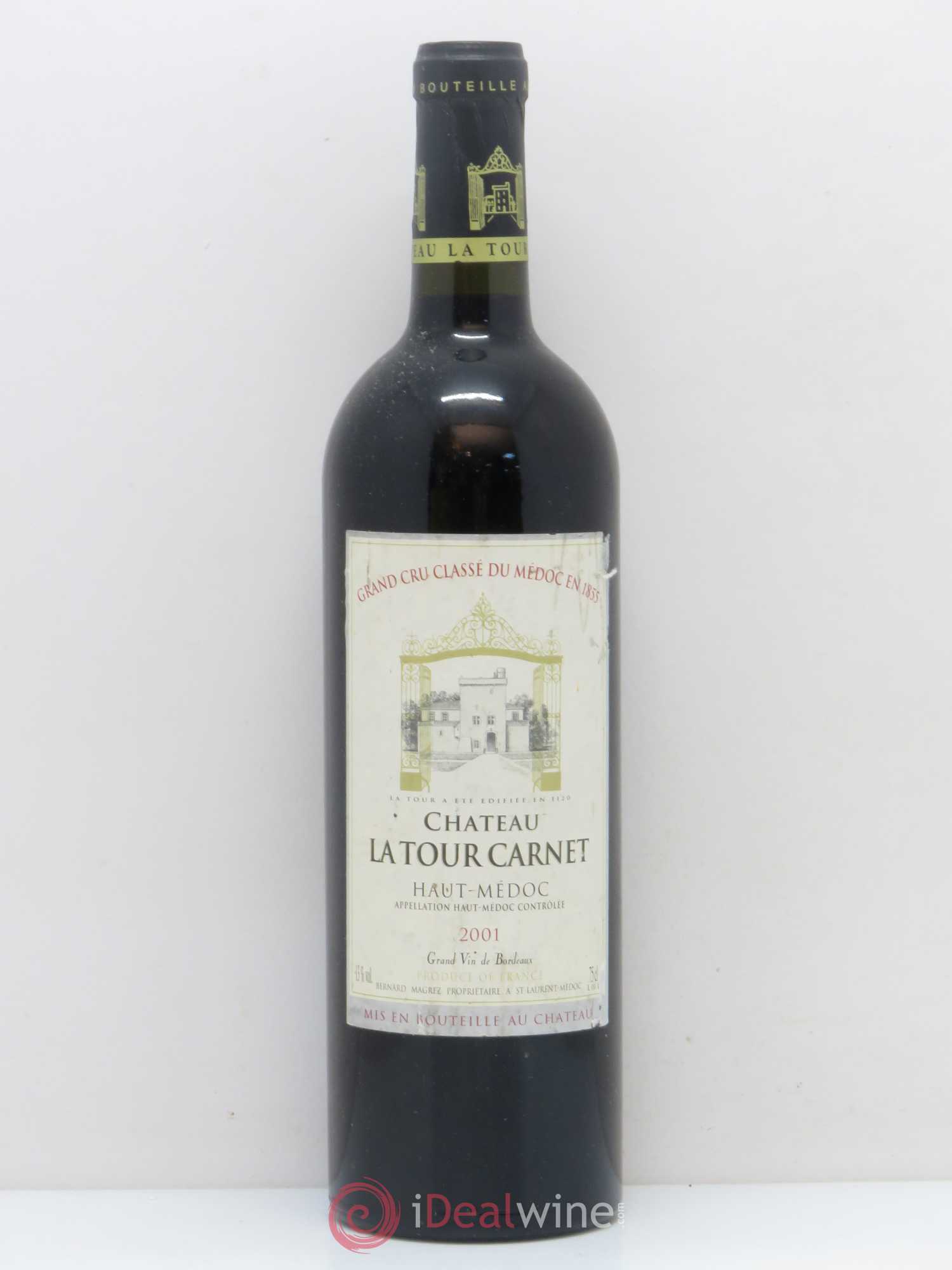 Château la Tour Carnet 4ème Grand Cru Classé 2001 - Lot de 1 bouteille - 0