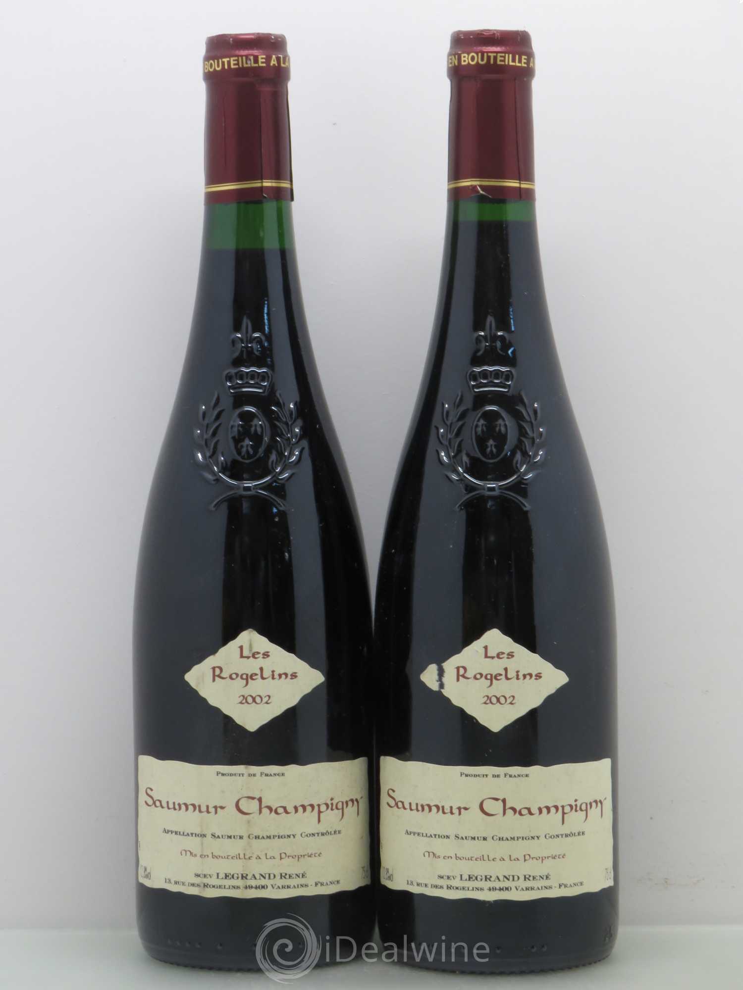 Saumur-Champigny Les Rogelins Clotilde Legrand (anciennement René-Noël Legrand) 2002 - Lot de 2 bouteilles - 0