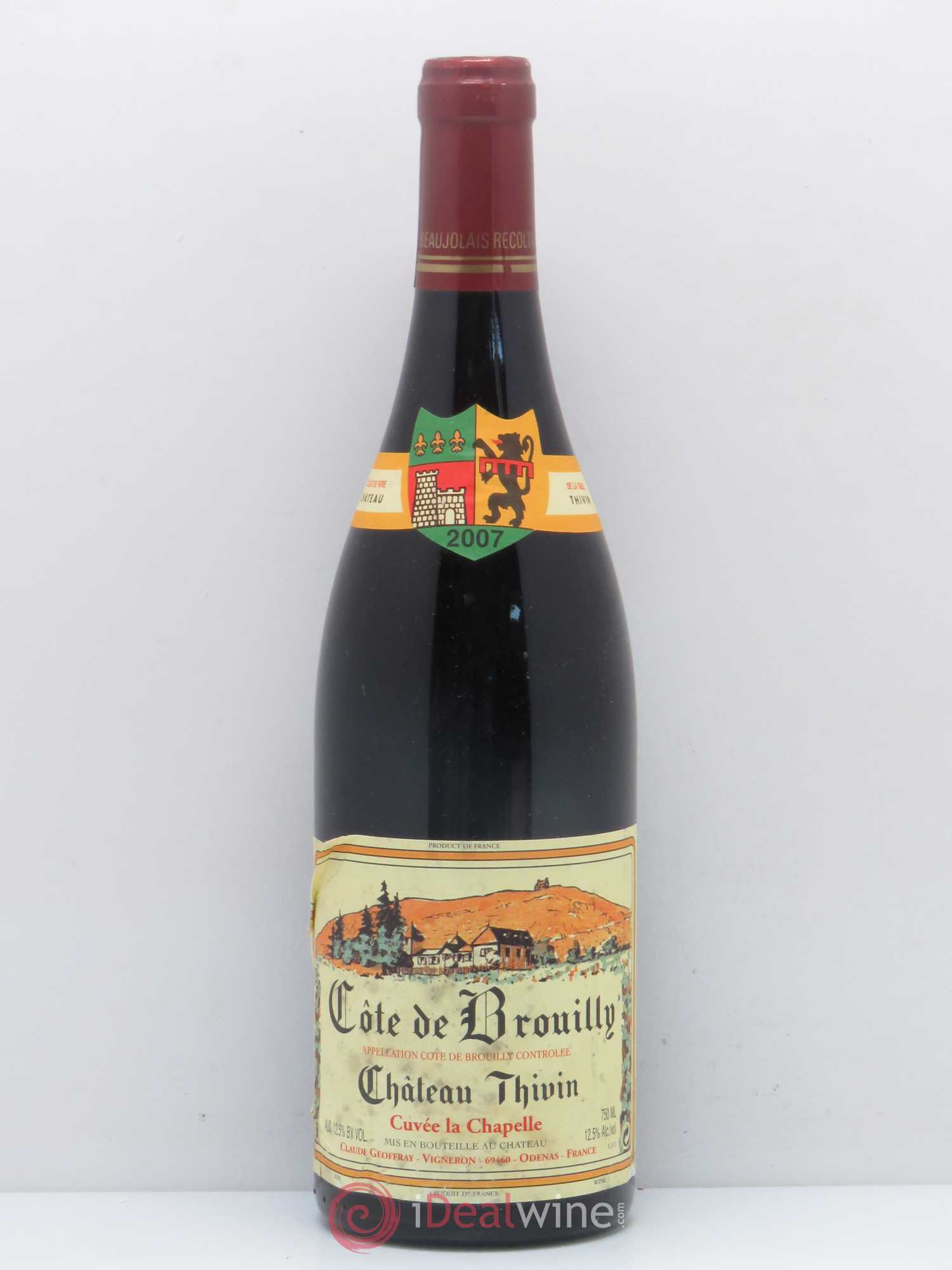 Côte de Brouilly Cuvée La Chapelle Château Thivin 2007 - Lot de 1 bouteille - 0
