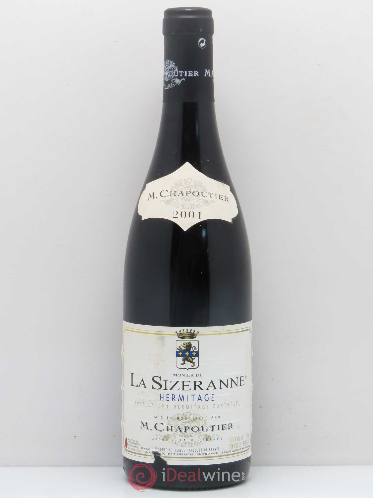 Hermitage Monier de La Sizeranne Chapoutier 2001 - Lot de 1 bouteille - 0