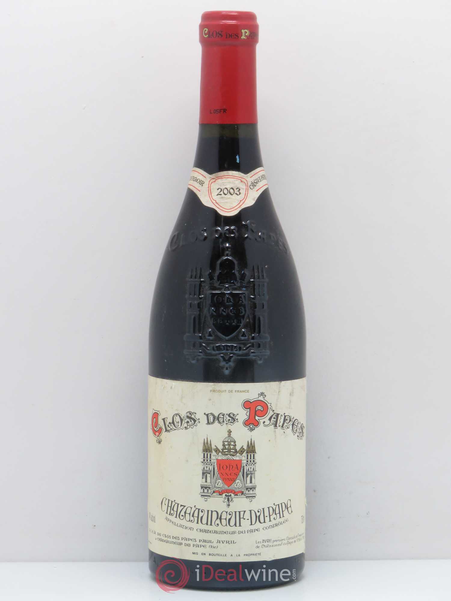 Châteauneuf-du-Pape Clos des Papes - Paul Avril 2003 - Lot de 1 bouteille - 0