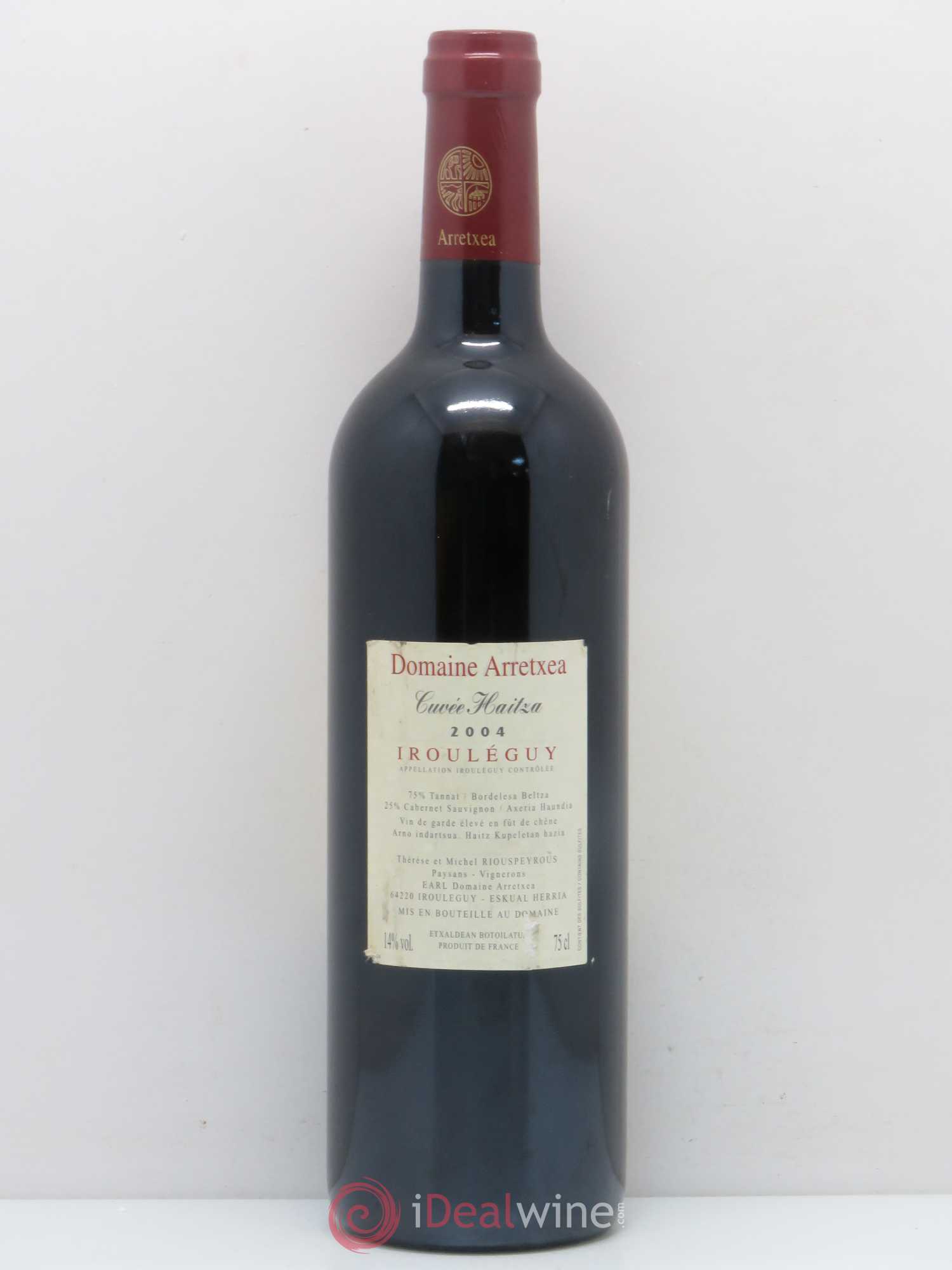 Irouléguy Cuvée Haitza Arretxea (Domaine) 2004 - Lot de 1 bouteille - 1