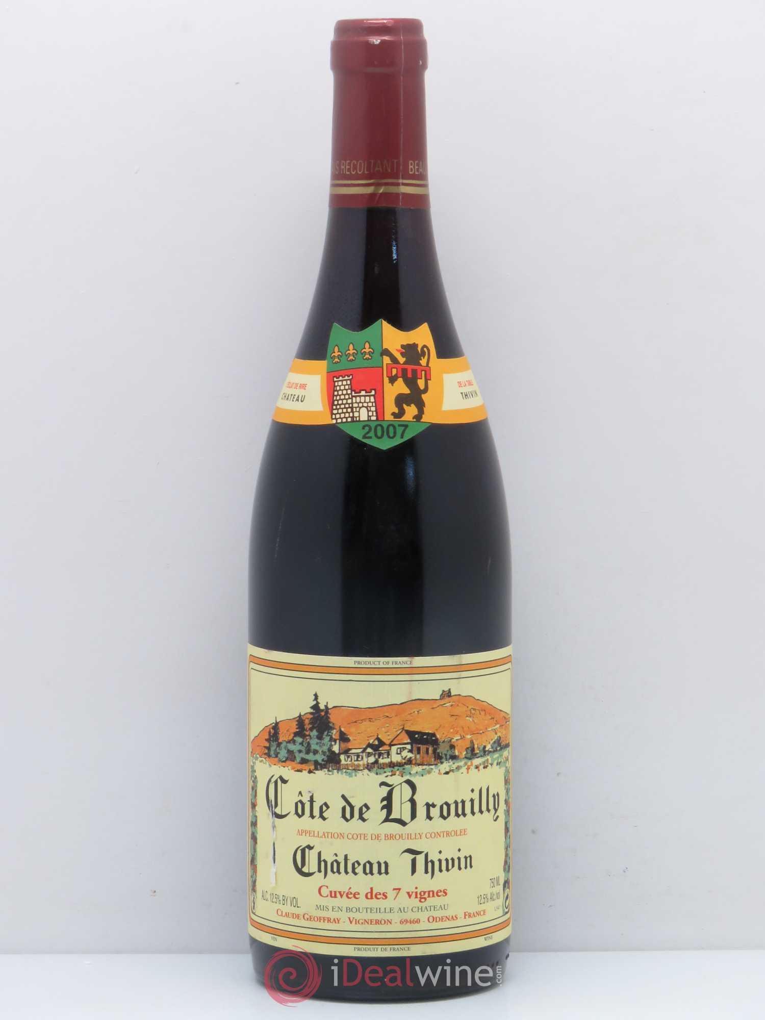 Côte de Brouilly Les 7 Vignes Château Thivin (sans prix de réserve) 2007 - Lot de 1 bouteille - 0