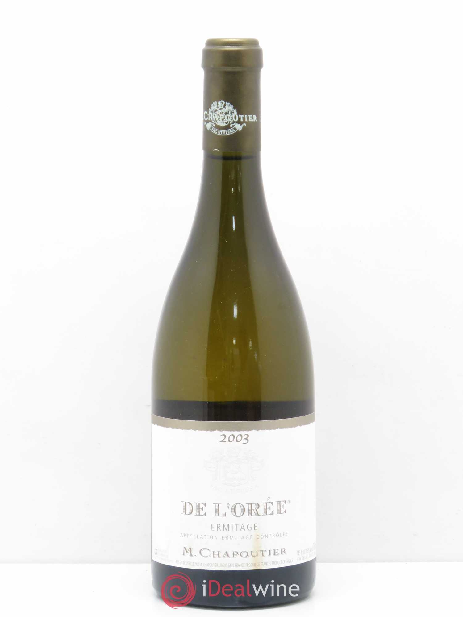 Hermitage Ermitage de l'Orée Chapoutier 2003 - Lot de 1 bouteille - 0