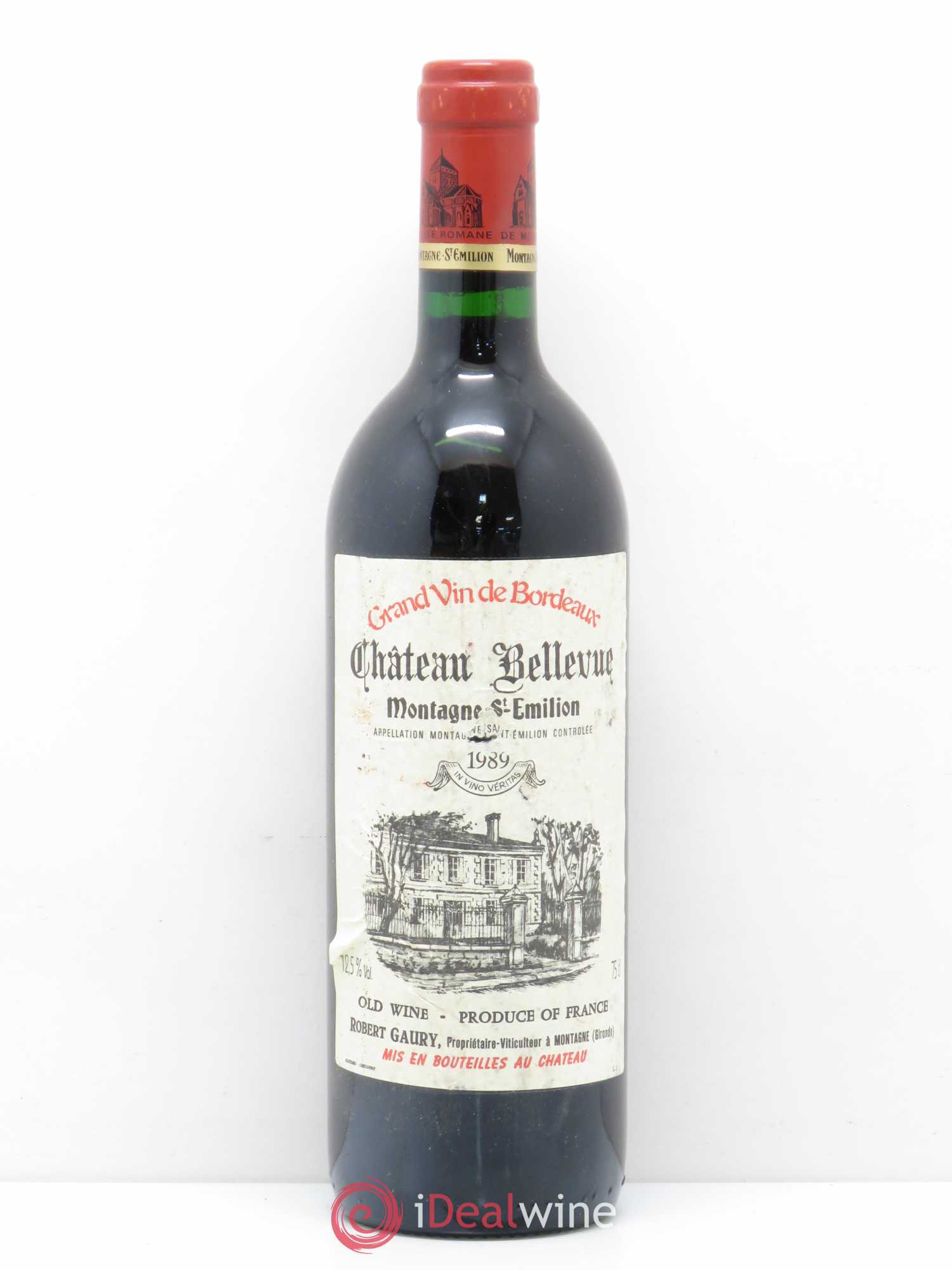 Montagne Saint-Émilion Château Bellevue 1989 - Lot de 1 bouteille - 0