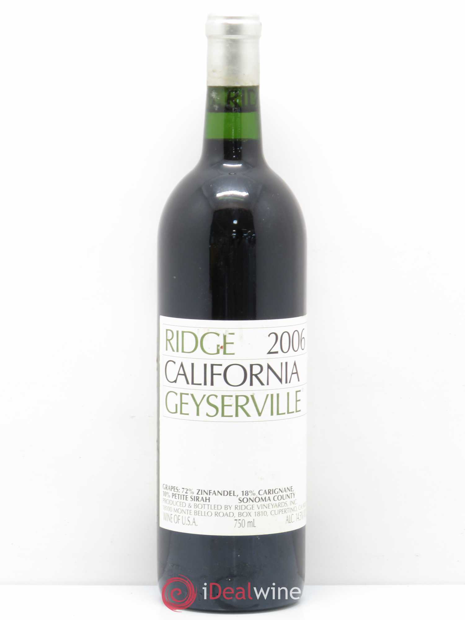 USA Geyserville Ridge Vineyards California 2006 - Lot de 1 bouteille - 0