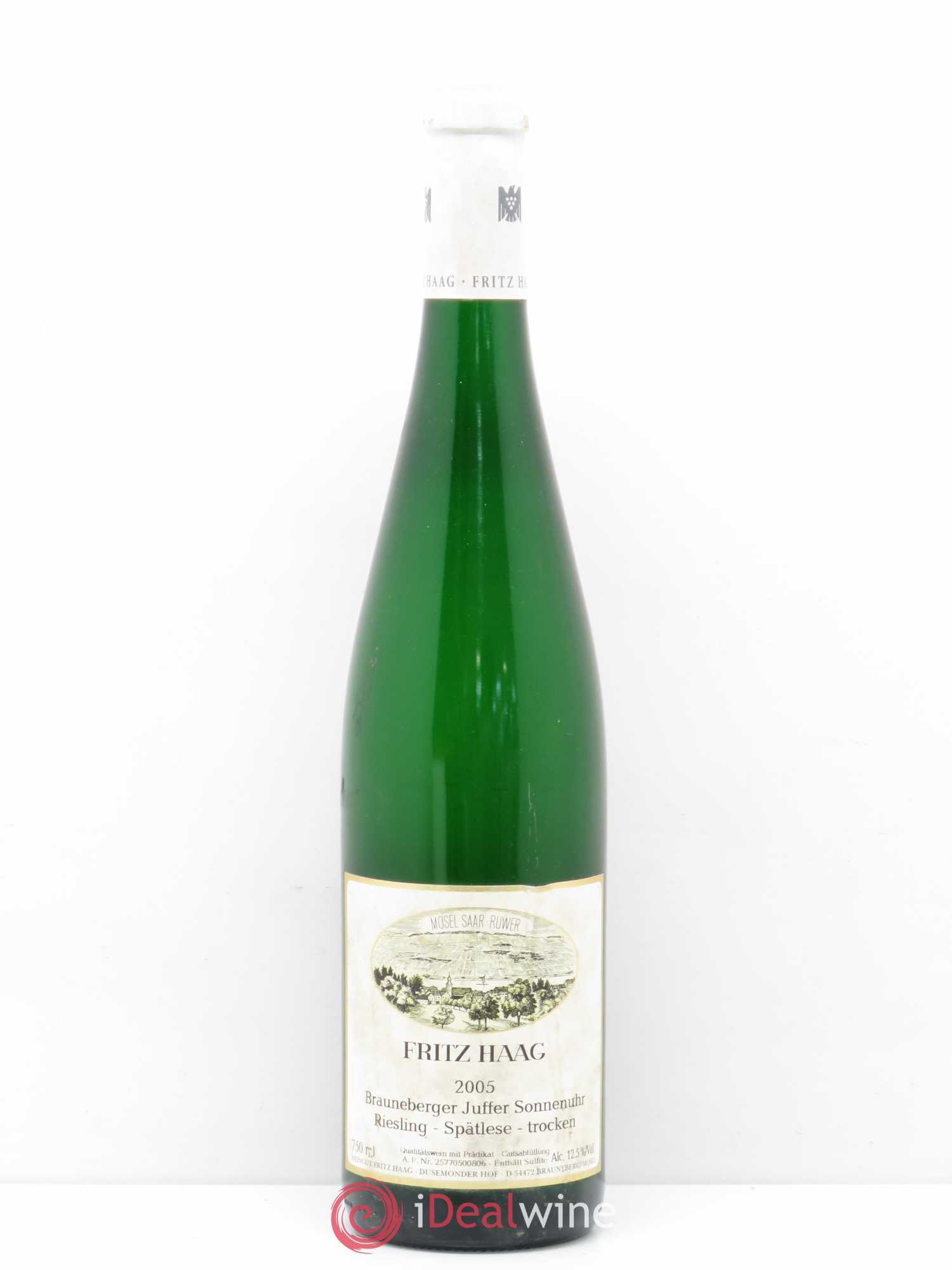 Riesling Fritz Haag Brauneberger Juffer Sonnenuhr Spätlese 2005 - Lot de 1 bouteille - 0