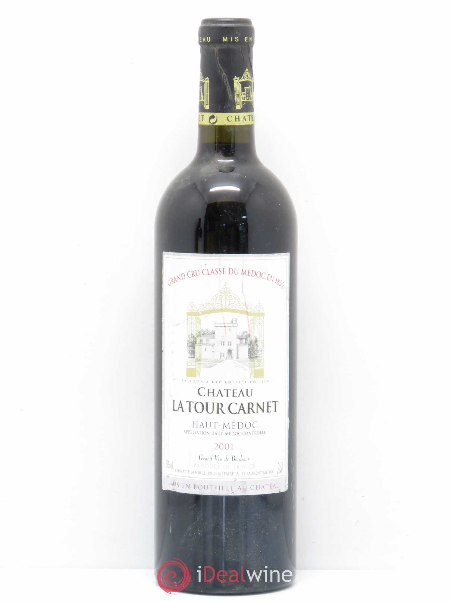 Château la Tour Carnet 4ème Grand Cru Classé 2001 - Lot de 1 bouteille - 0